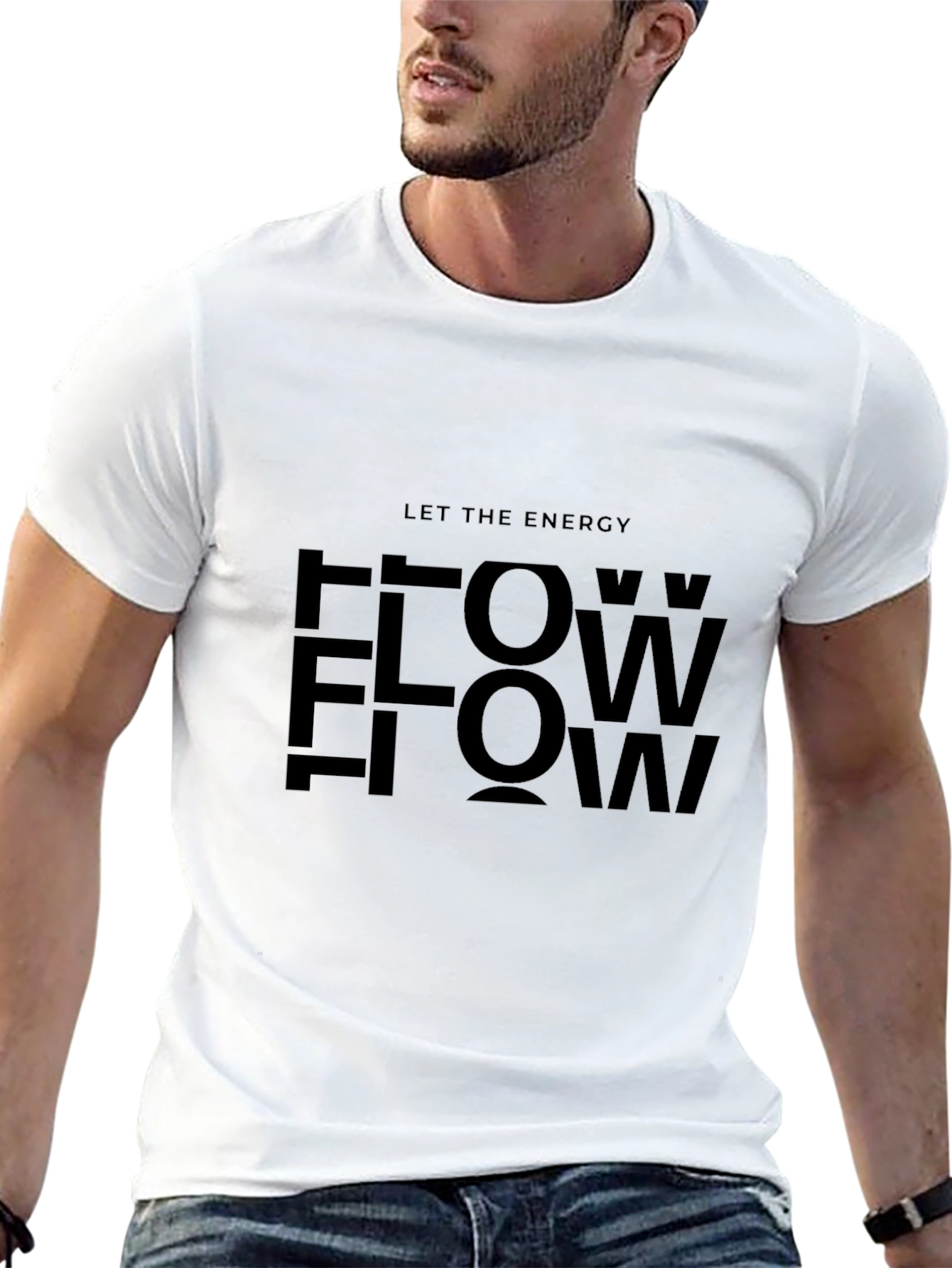 Let the Energy Flow Black Graphic Tee