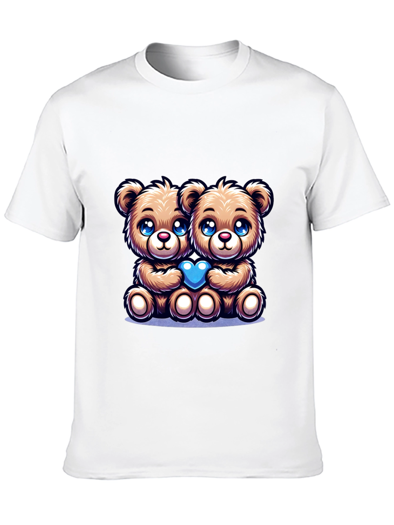 Cute Teddy Bear Heart Graphic T-Shirt