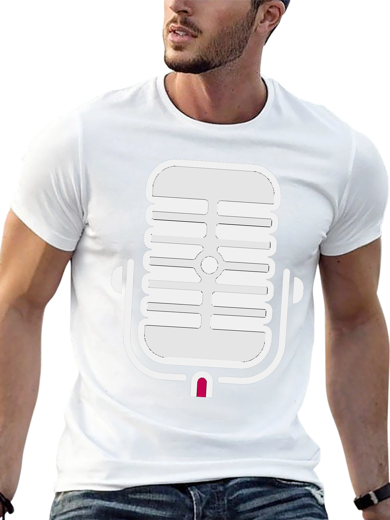 Retro Microphone Graphic Tee - Classic Cool