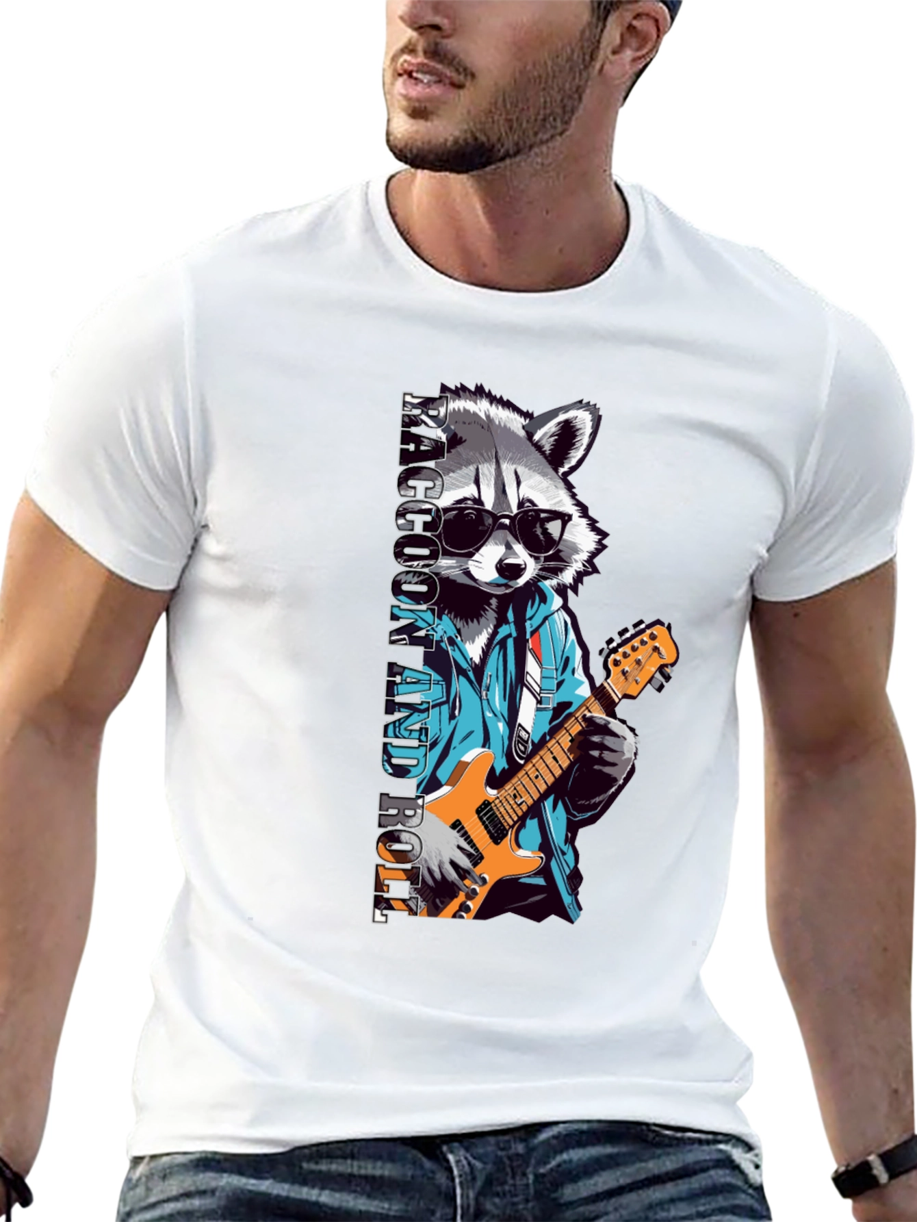 Cool Raccoon Rock and Roll T-Shirt