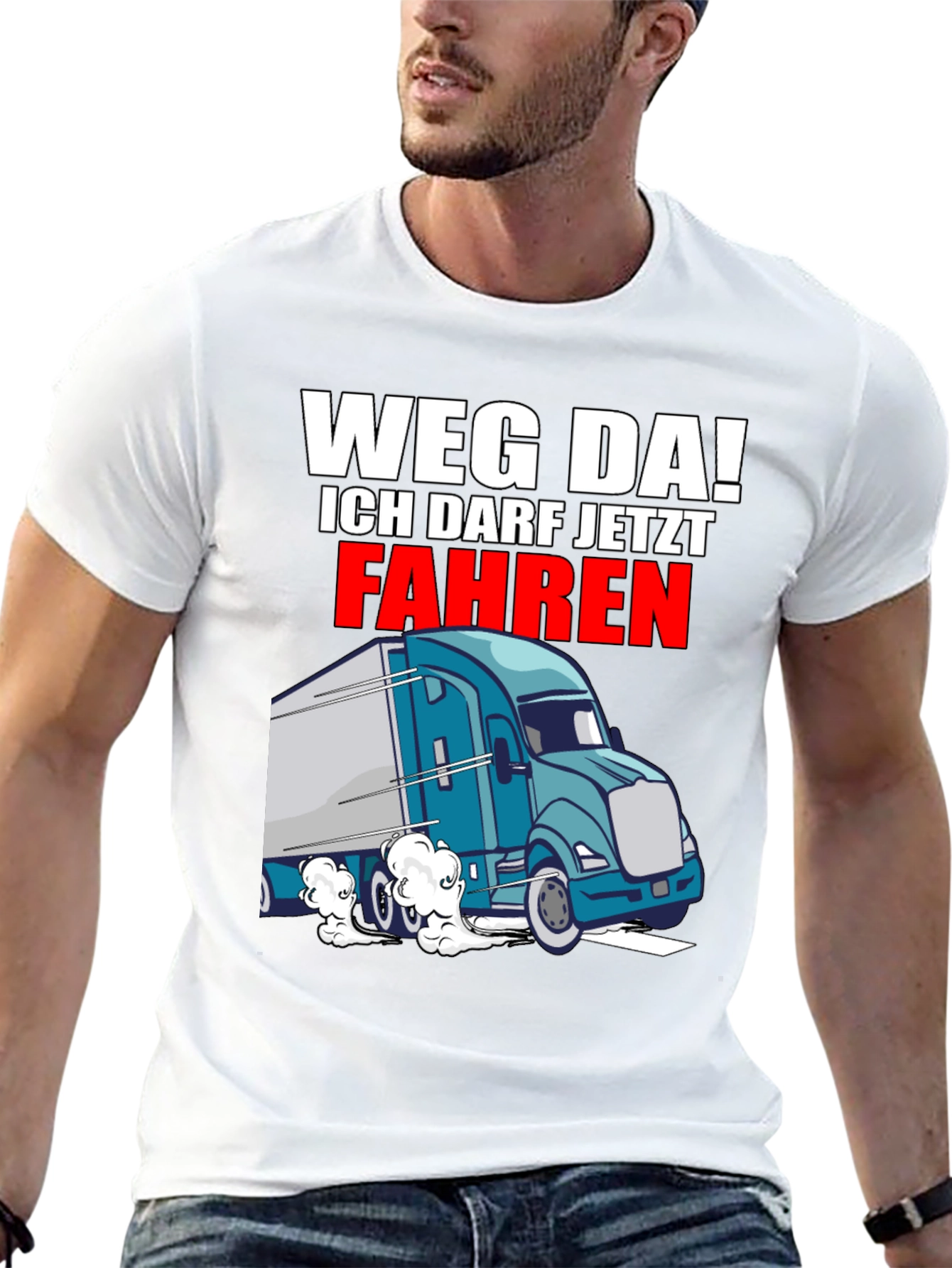 Weg Da! Trucker Graphic T-Shirt