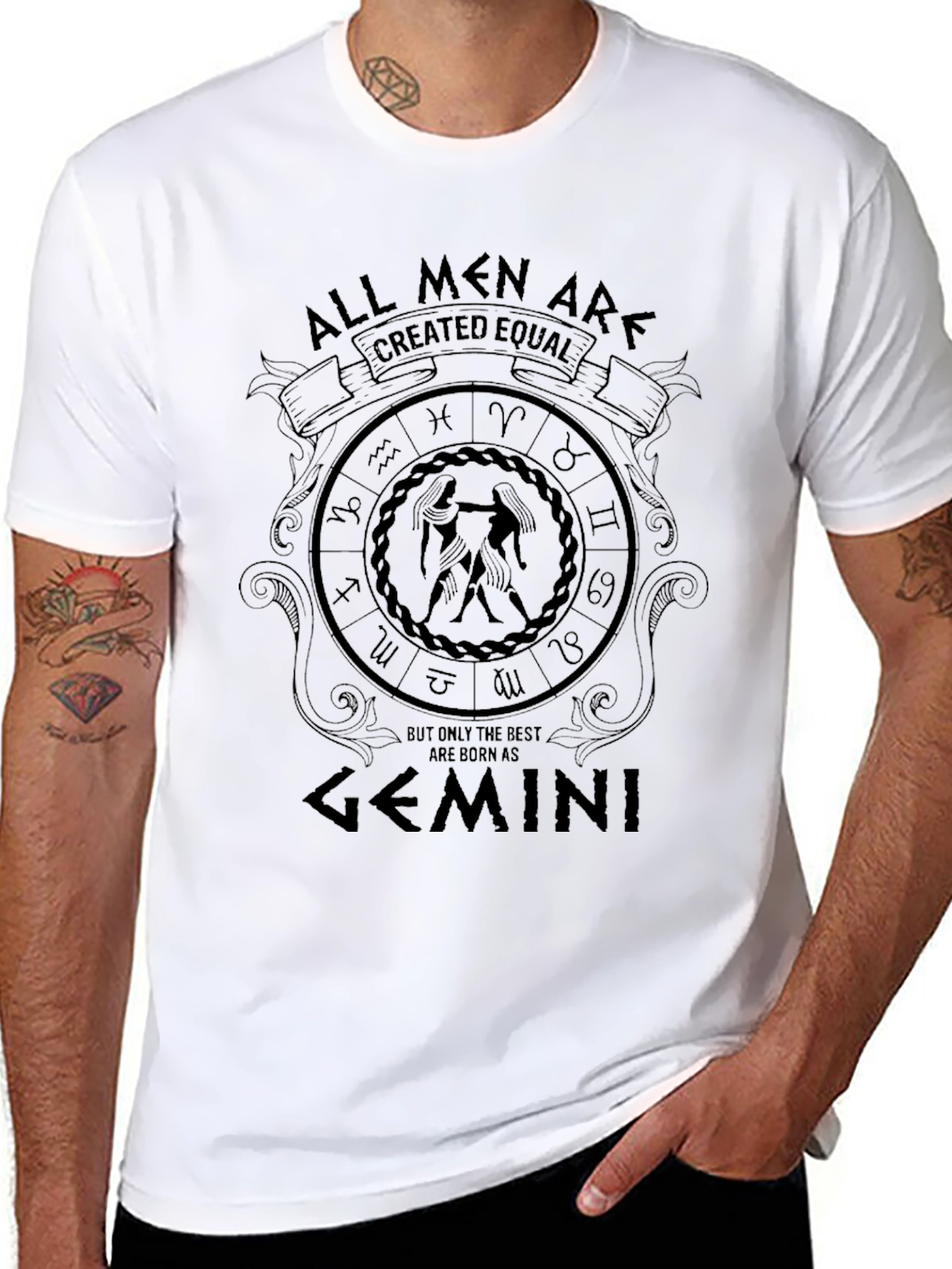 Gemini Zodiac T-Shirt - All Men Are Created Equal