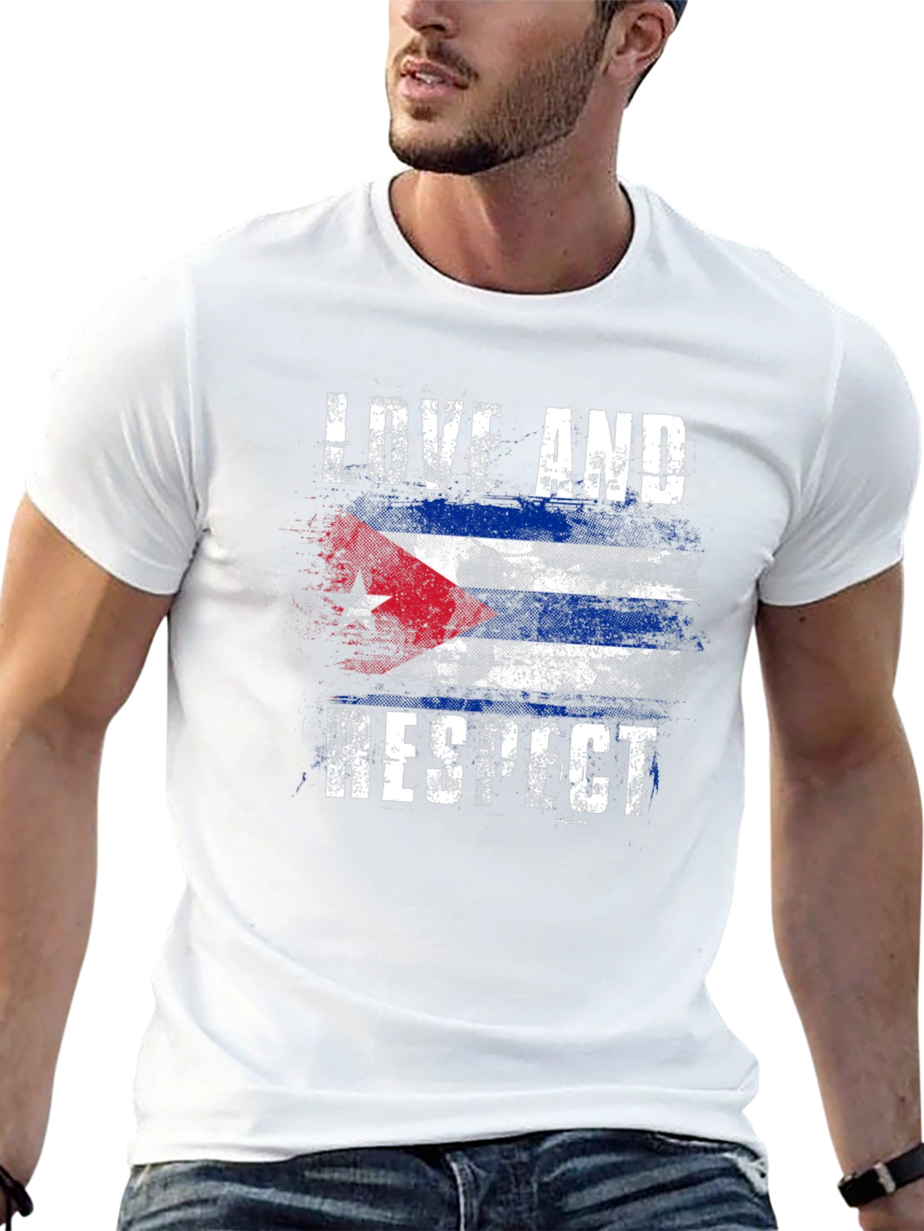 Cuba Flag Love and Respect Graphic T-Shirt