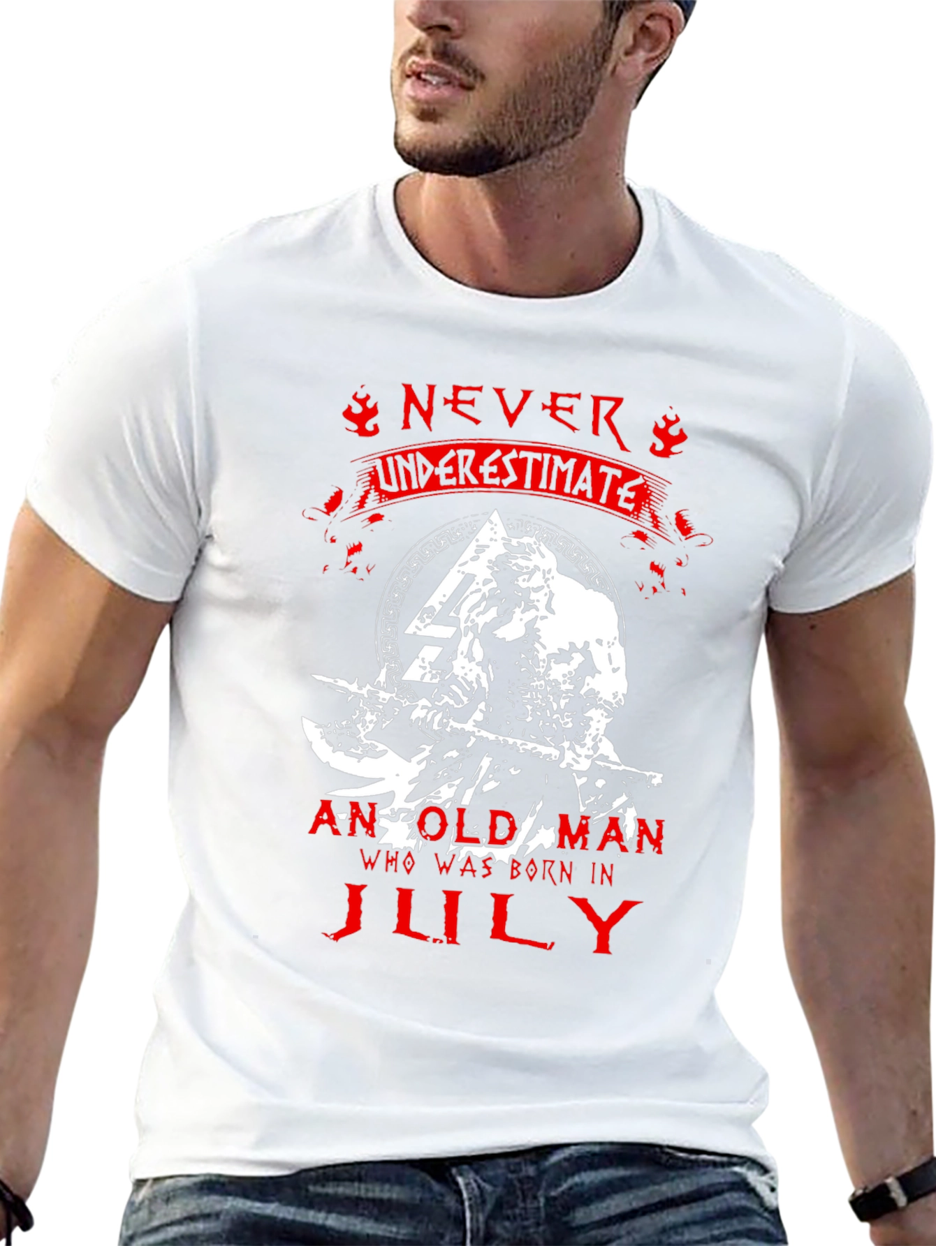 Never Underestimate Old Man Born in July T-Shirt