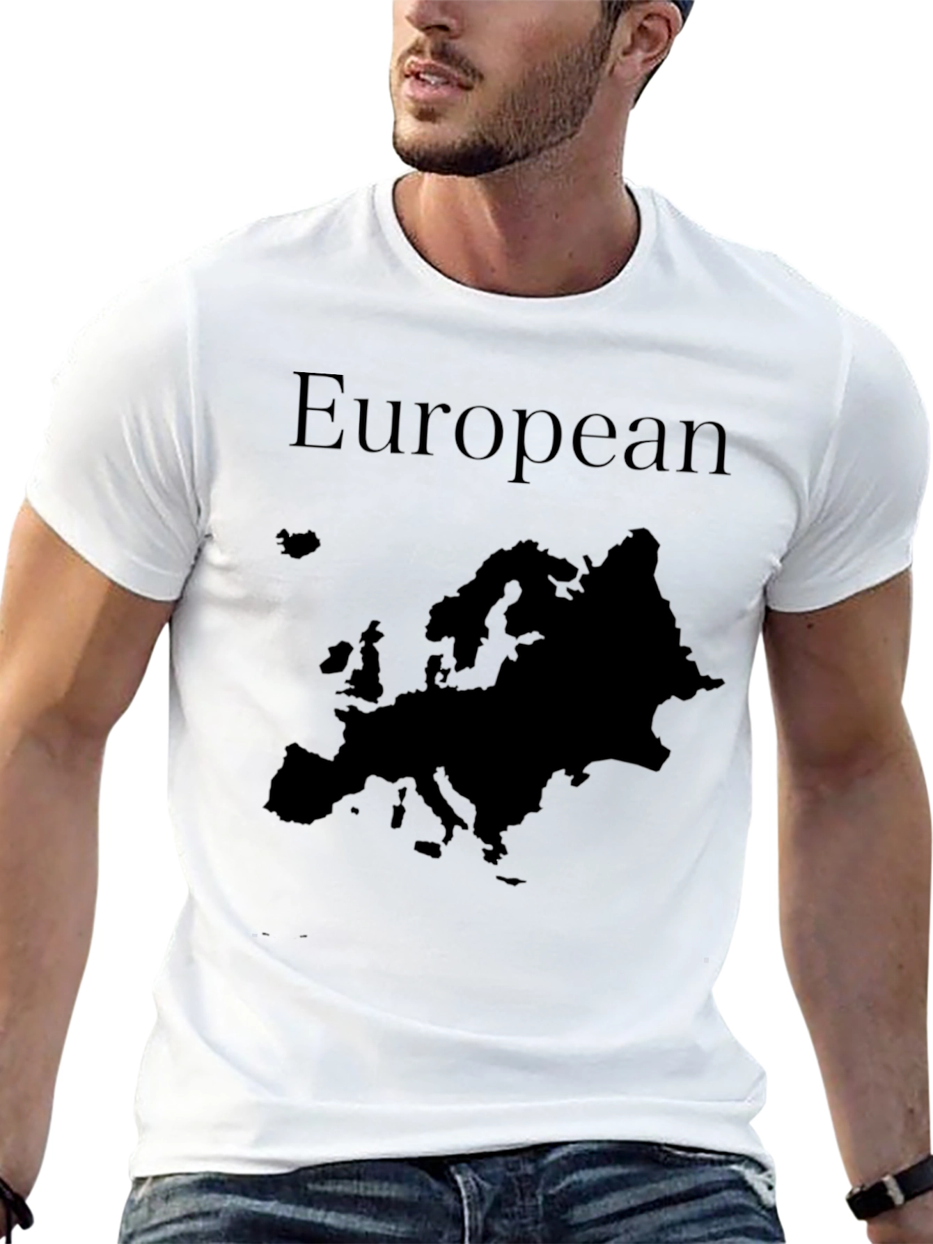 European Map Graphic T-Shirt - Black
