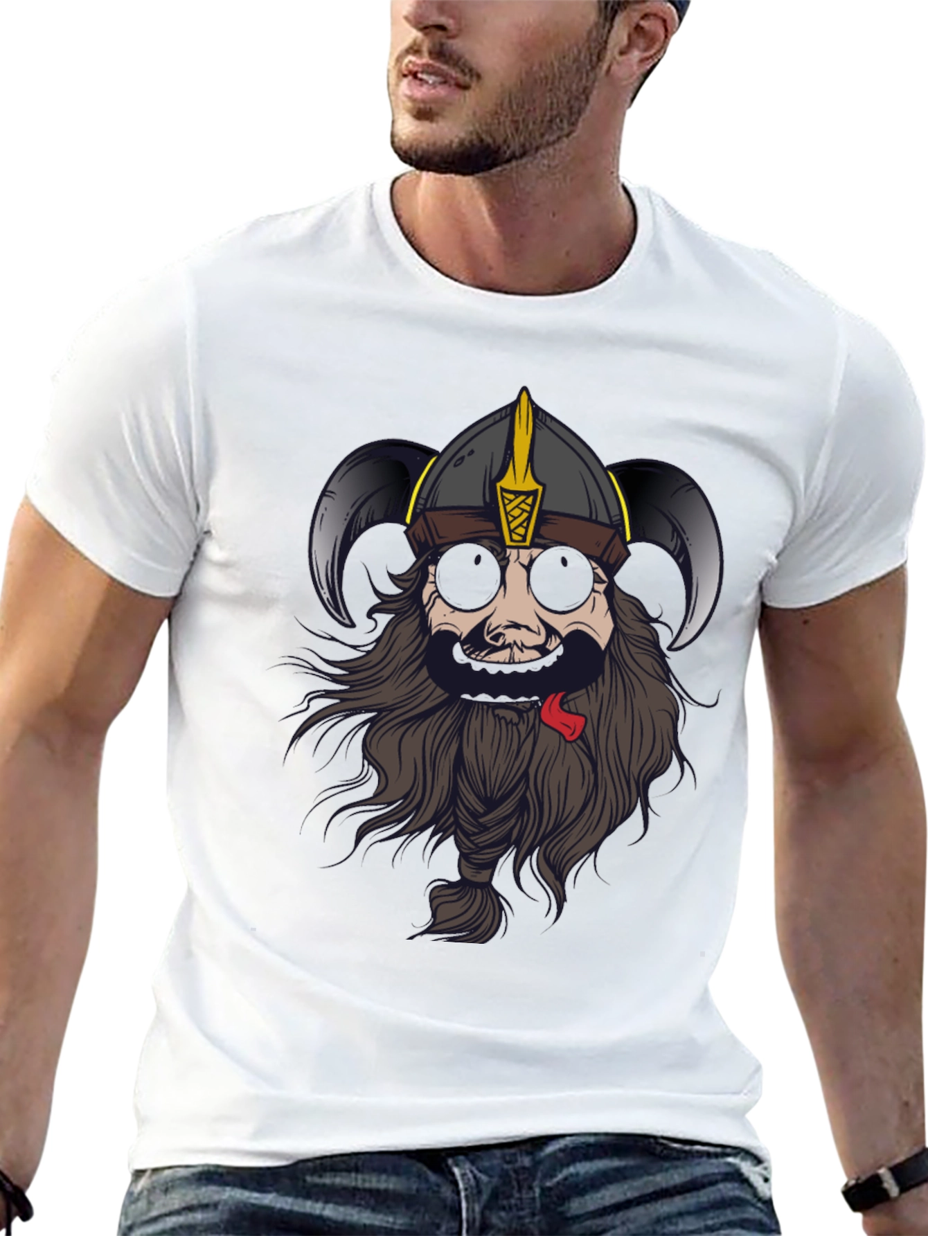 Viking Graphic Tee - Black Cotton Blend