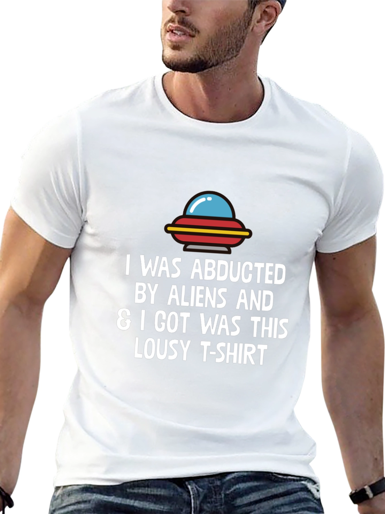Abducted by Aliens Graphic T-Shirt - Mens Black Tee