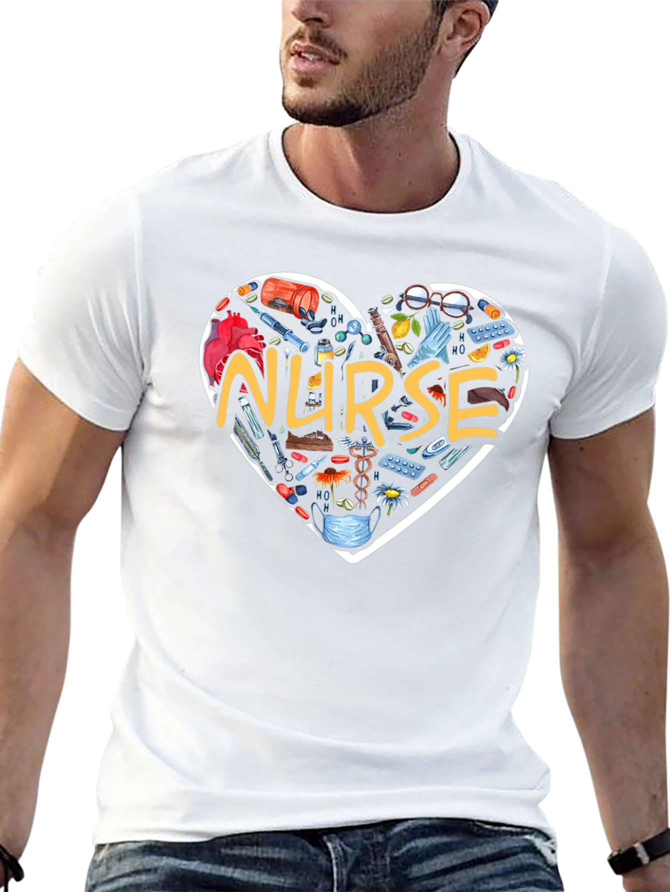 Nurse Heart Graphic T-Shirt