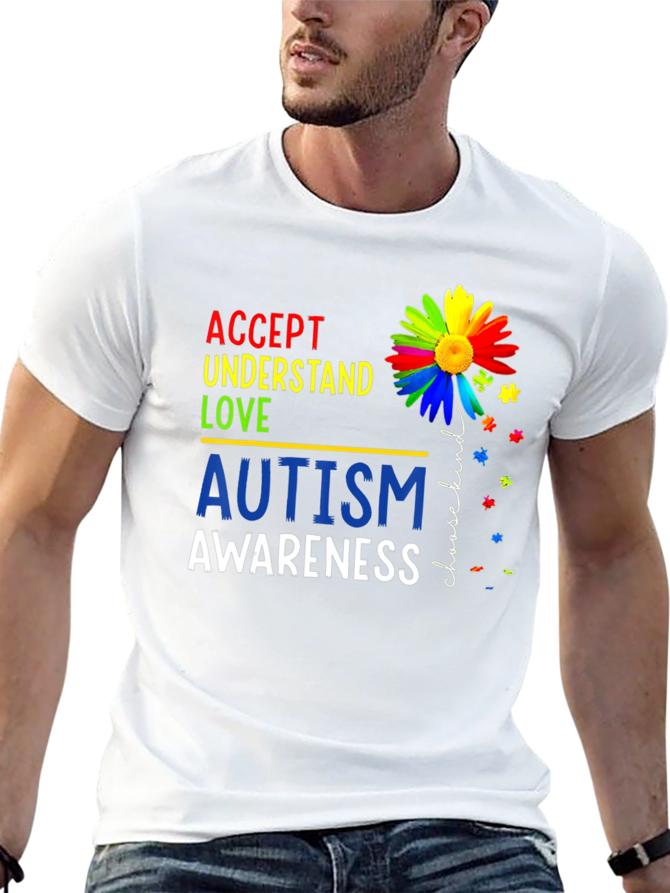Autism Awareness T-Shirt - Accept Understand Love