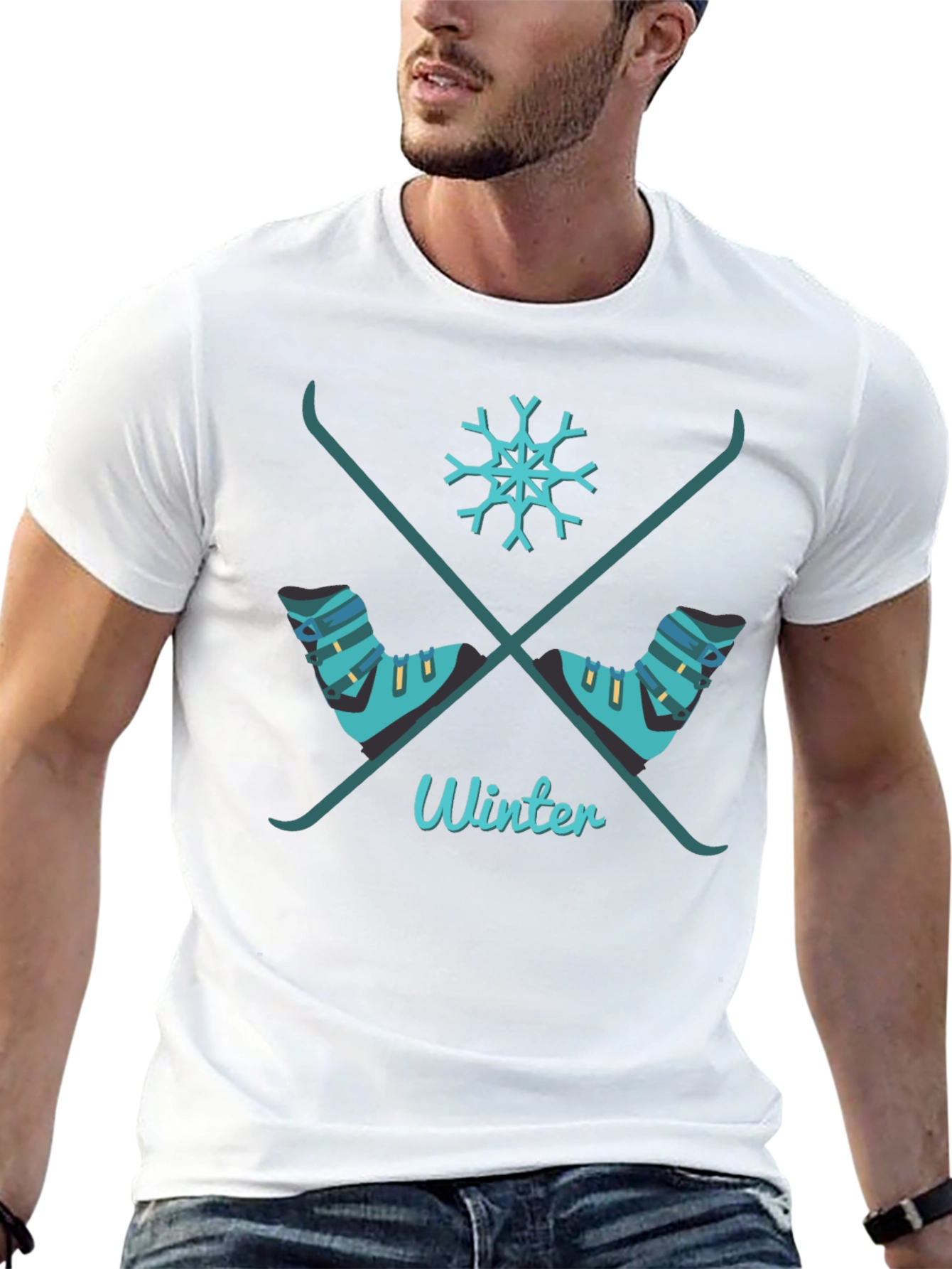 Winter Ski T-Shirt Stylish Graphic Tee