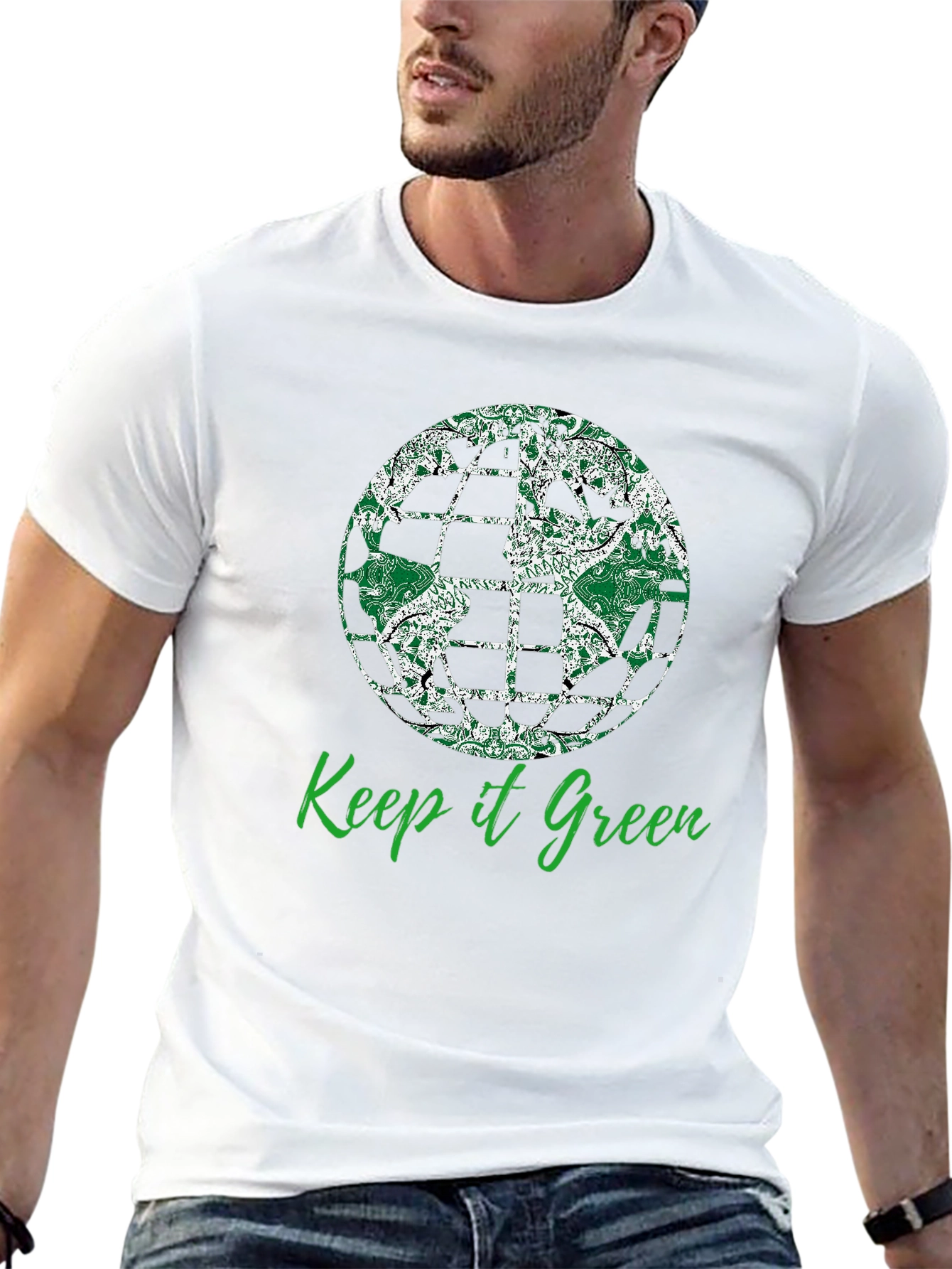 Keep it Green T-Shirt - Earth Globe Design