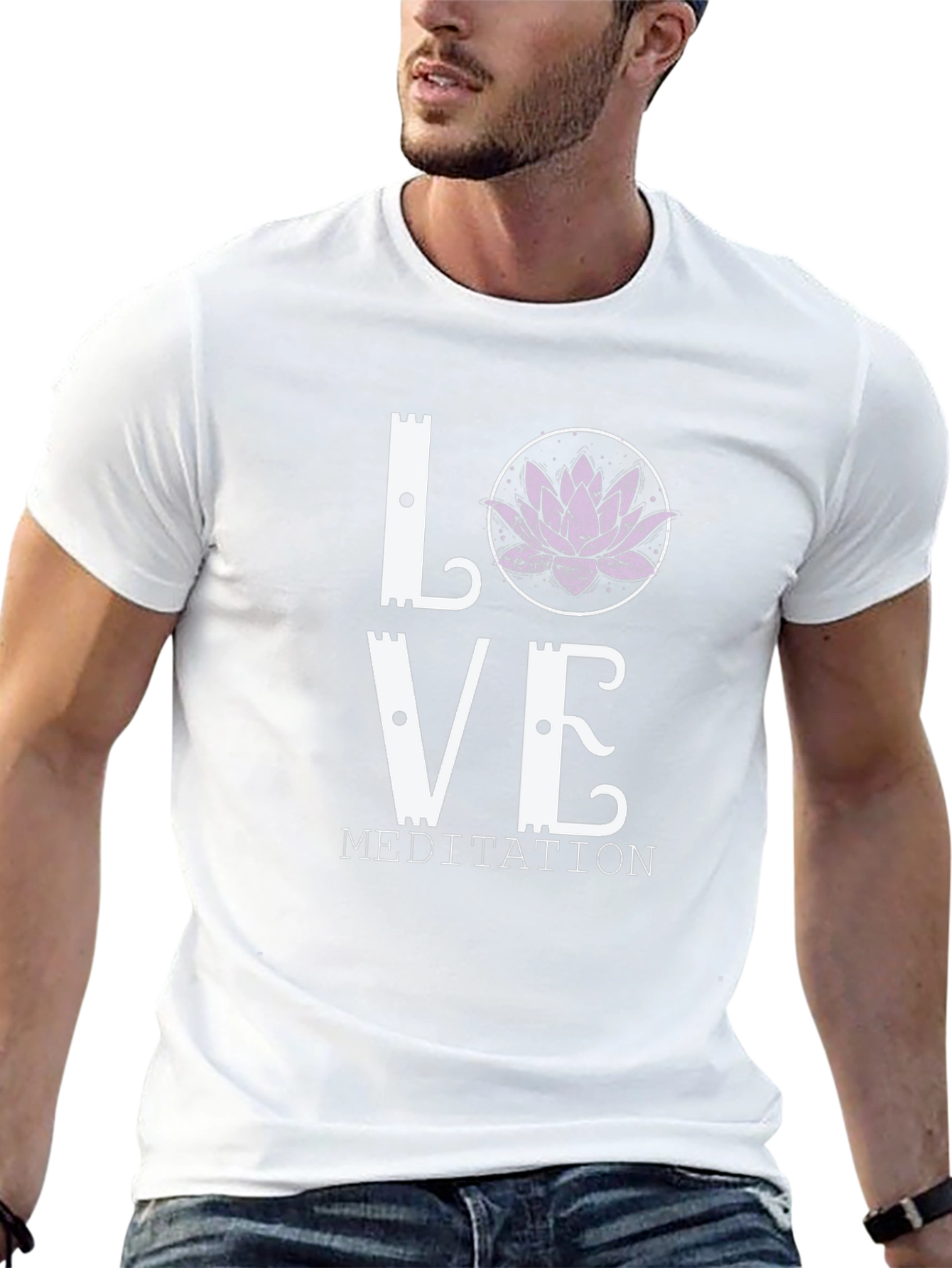 Love Meditation Lotus Flower Graphic Tee