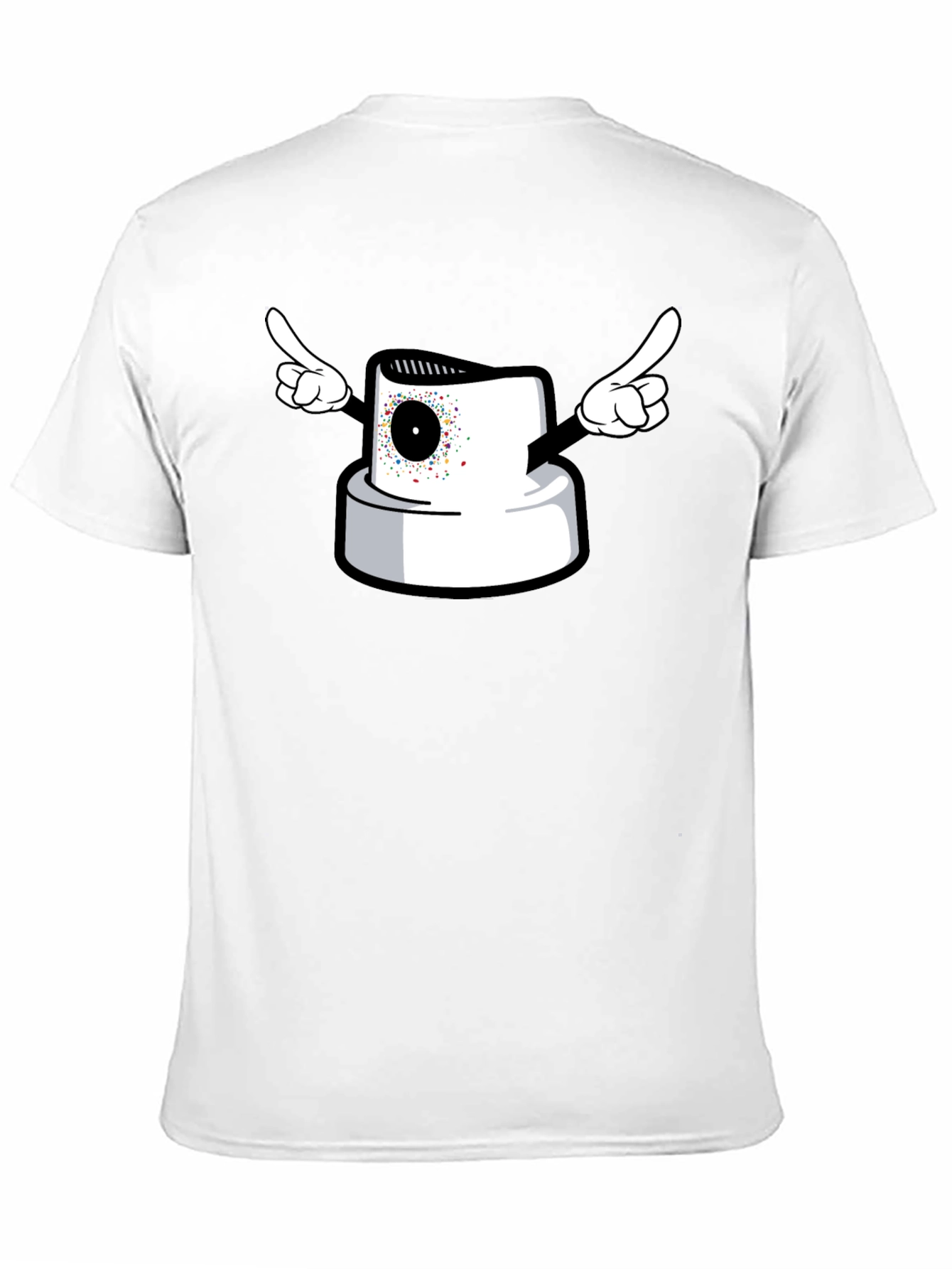 Spray Paint Cap Cartoon Graphic T-Shirt