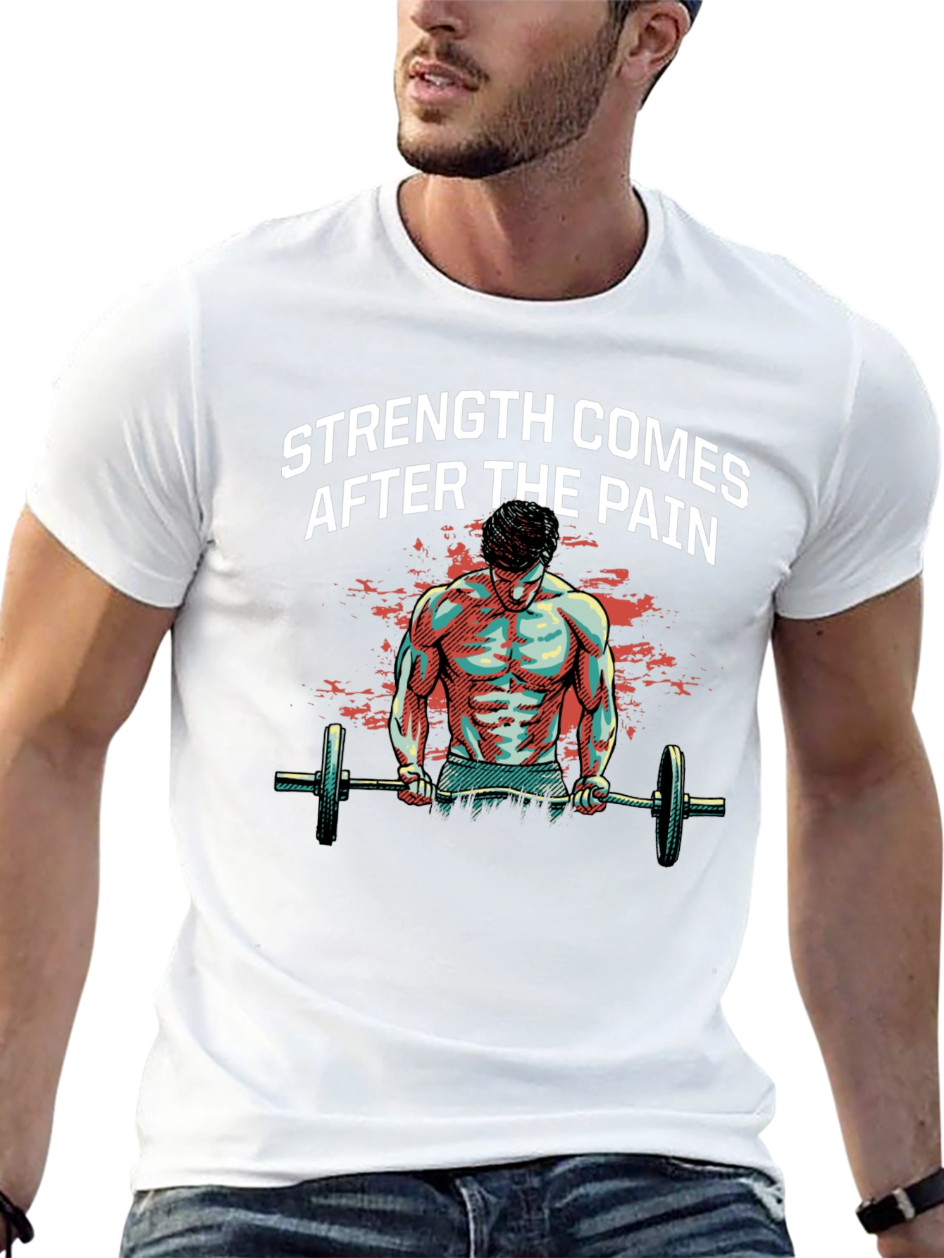 Strength After Pain Graphic T-Shirt - Bodybuilding Gym Wear