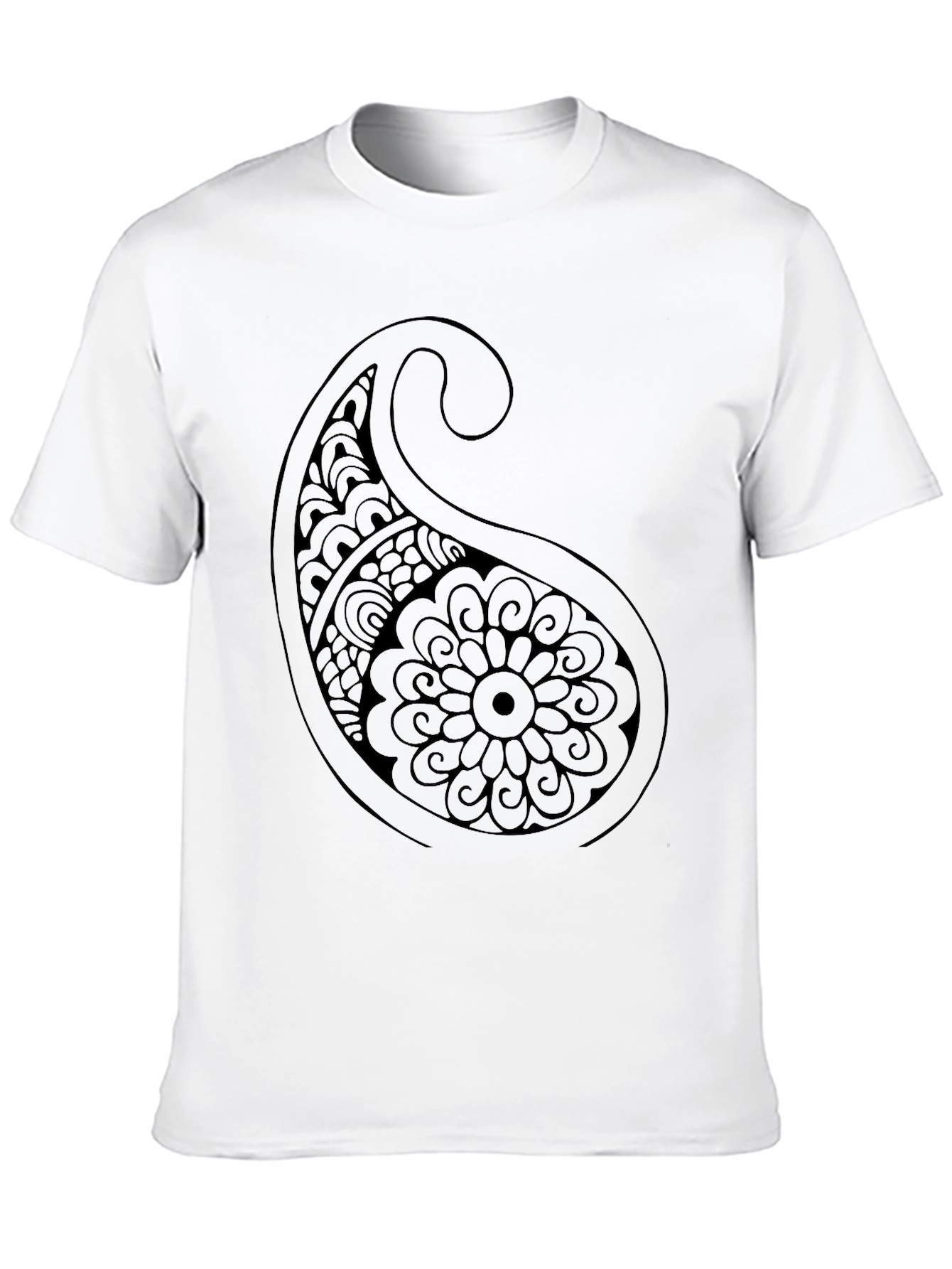 Paisley Print Black T-Shirt