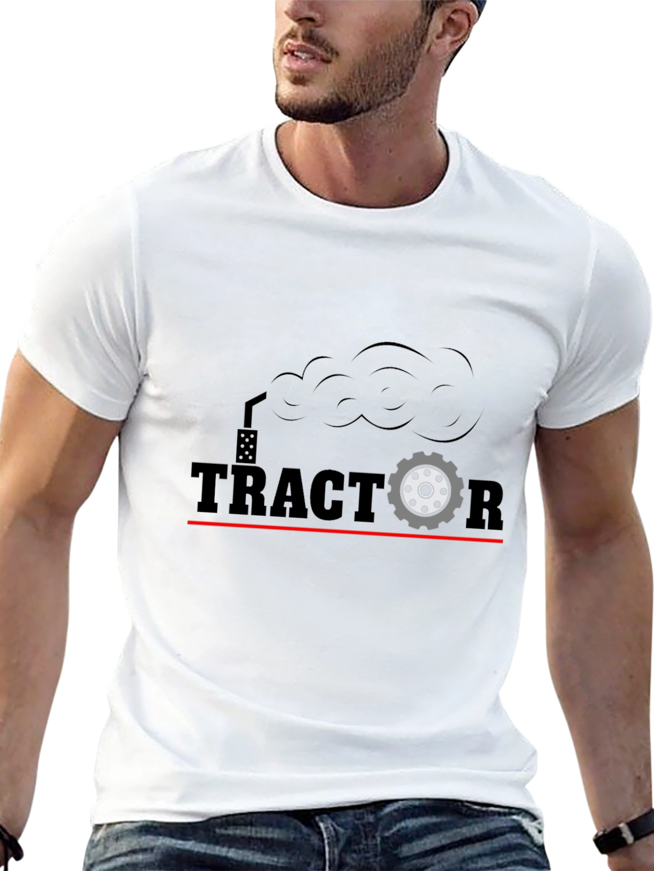 Tractor Graphic T-Shirt - Black Cotton Tee