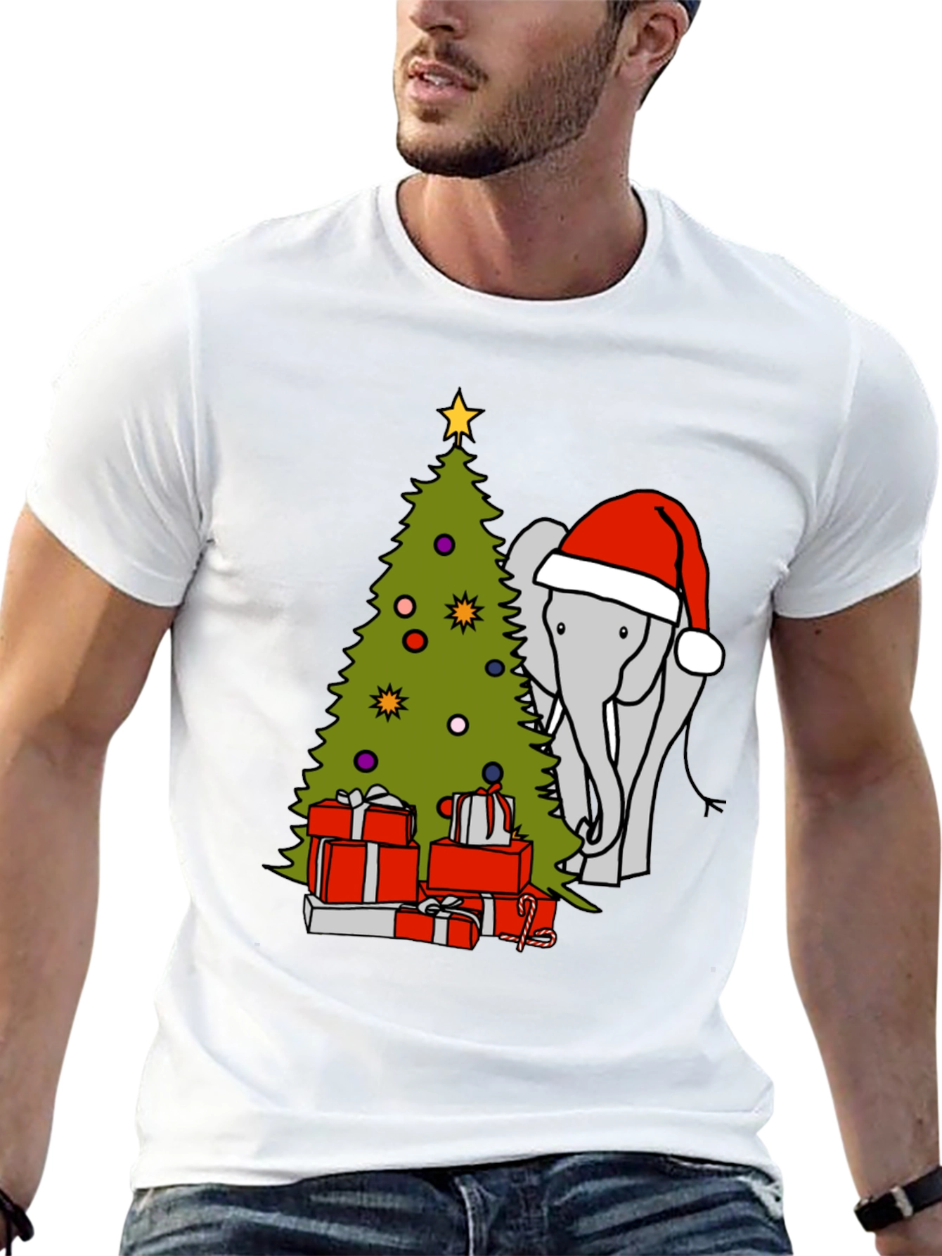 Elephant Christmas Tree Graphic Tee