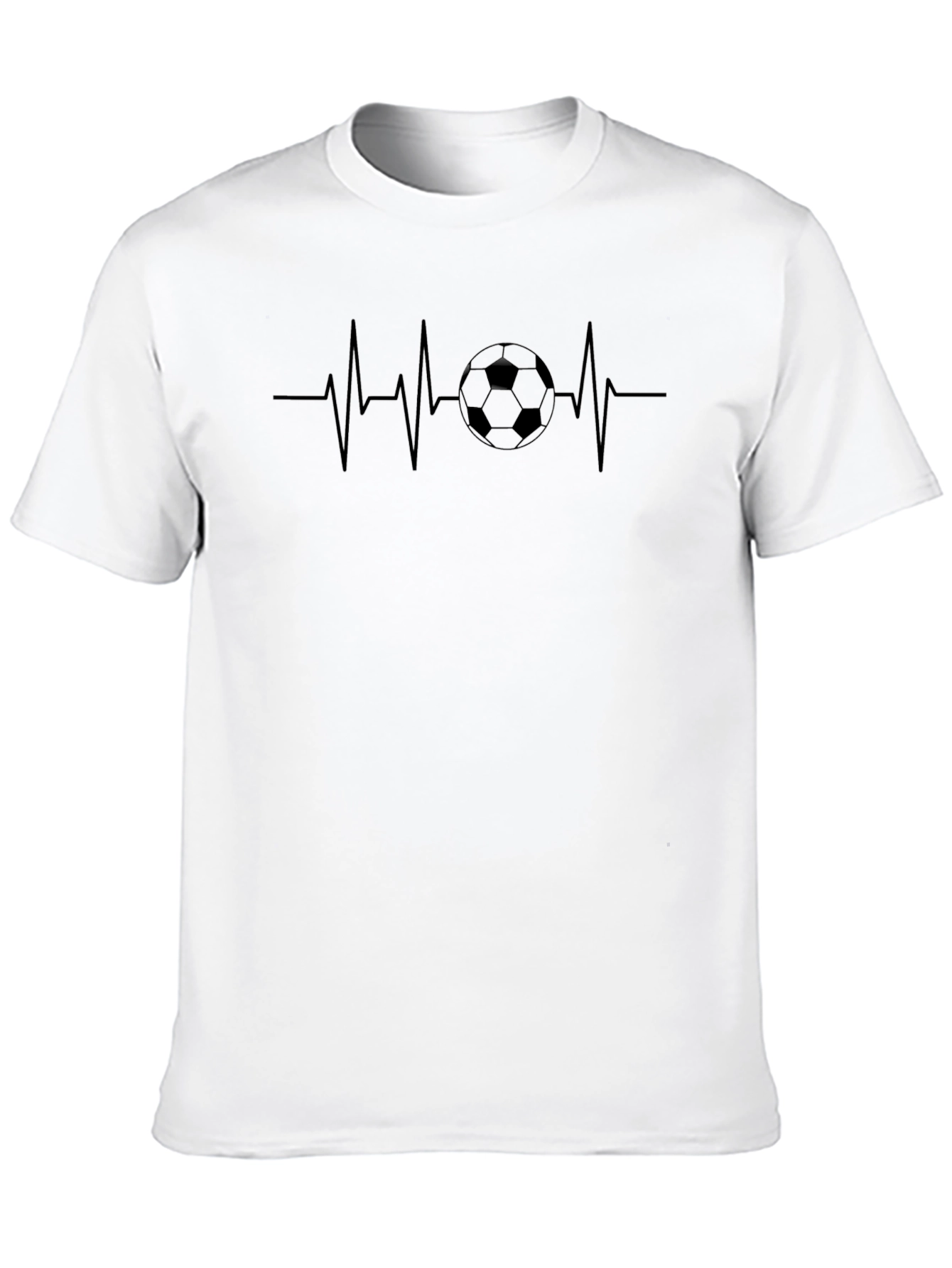 Soccer Heartbeat T-Shirt - Black Graphic Tee