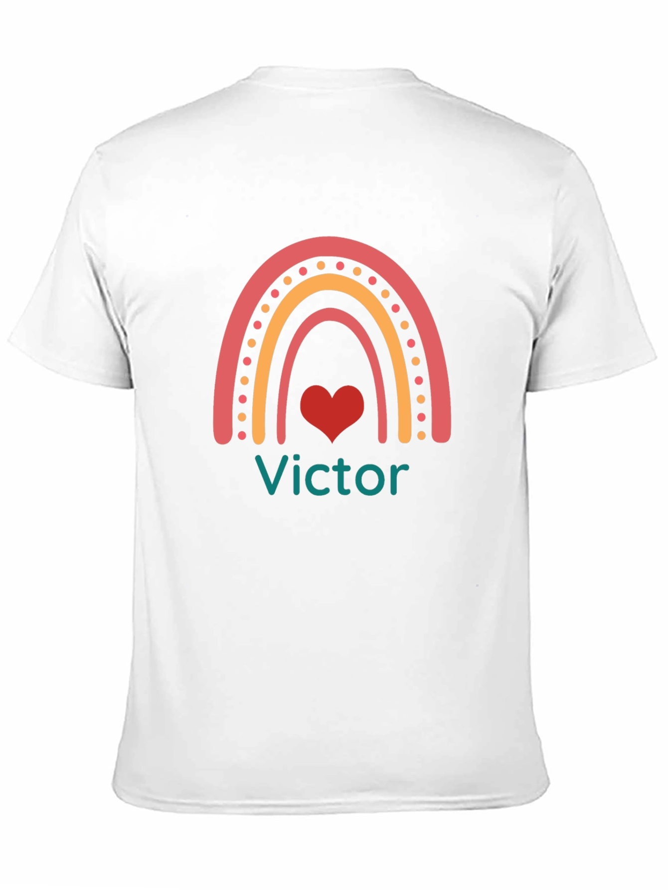 Rainbow Heart Personalized Mens T-Shirt