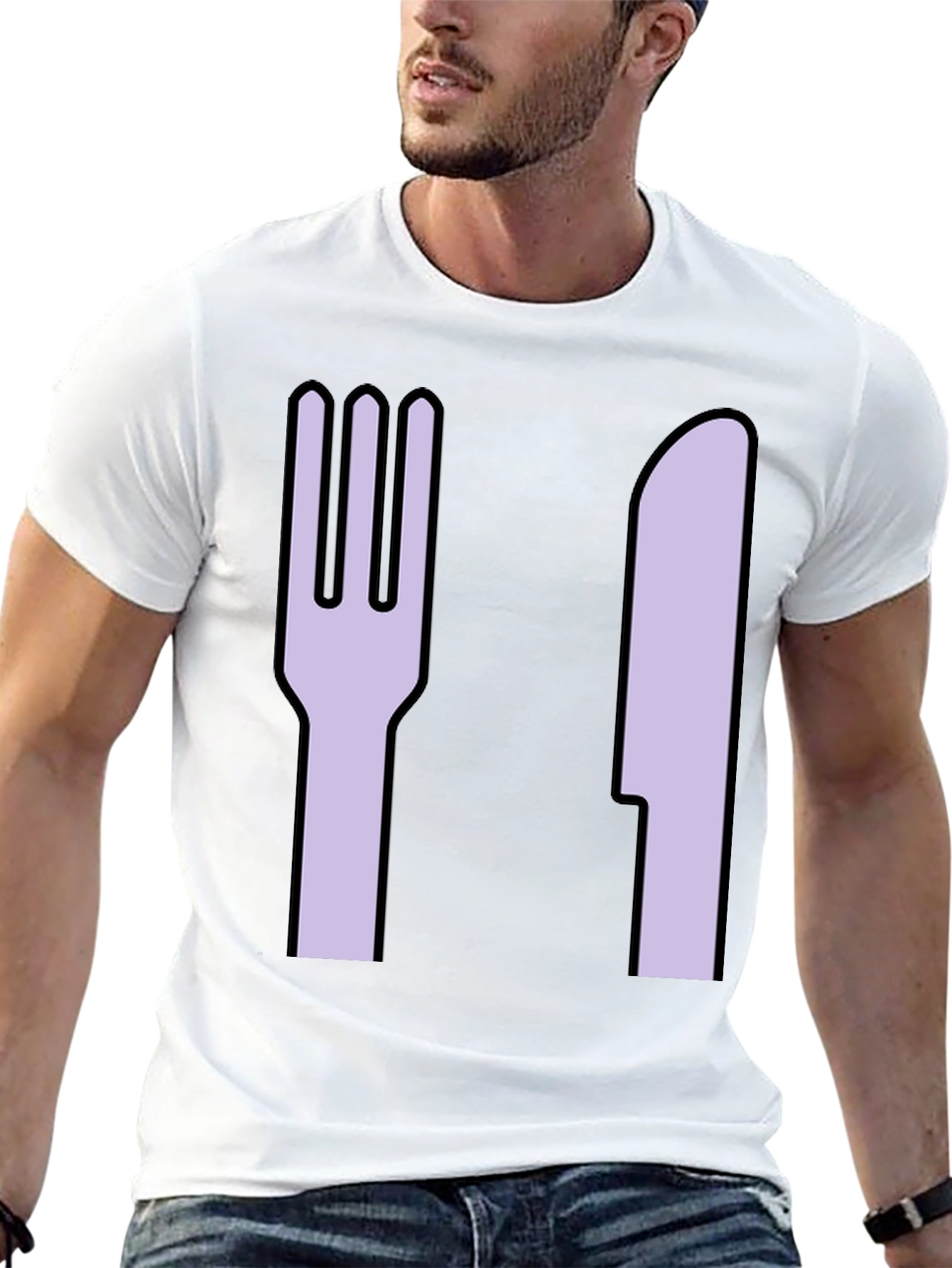 Fork and Knife Graphic Tee - Black