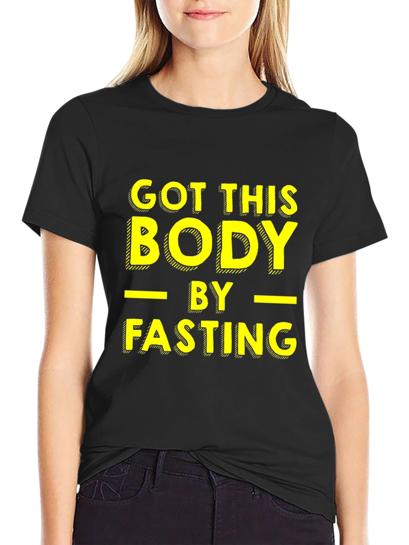 Got This Body By Fasting Mens Black T-Shirt