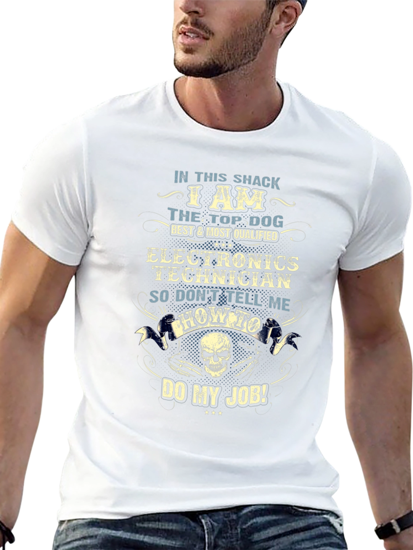 Top Dog Electronics Technician T-Shirt – Funny Work Graphic Tee