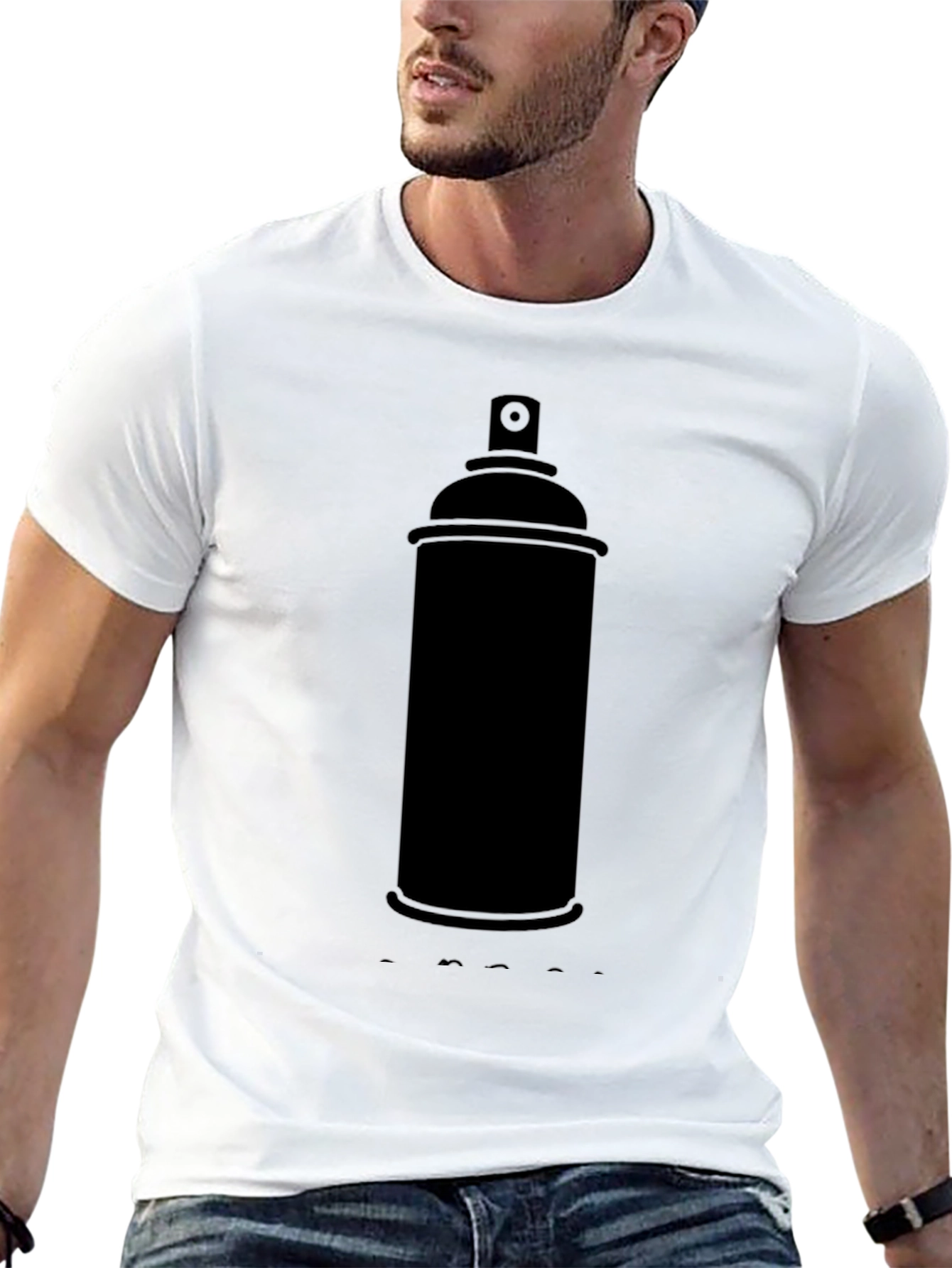 Spray Paint Graphic Black T-Shirt