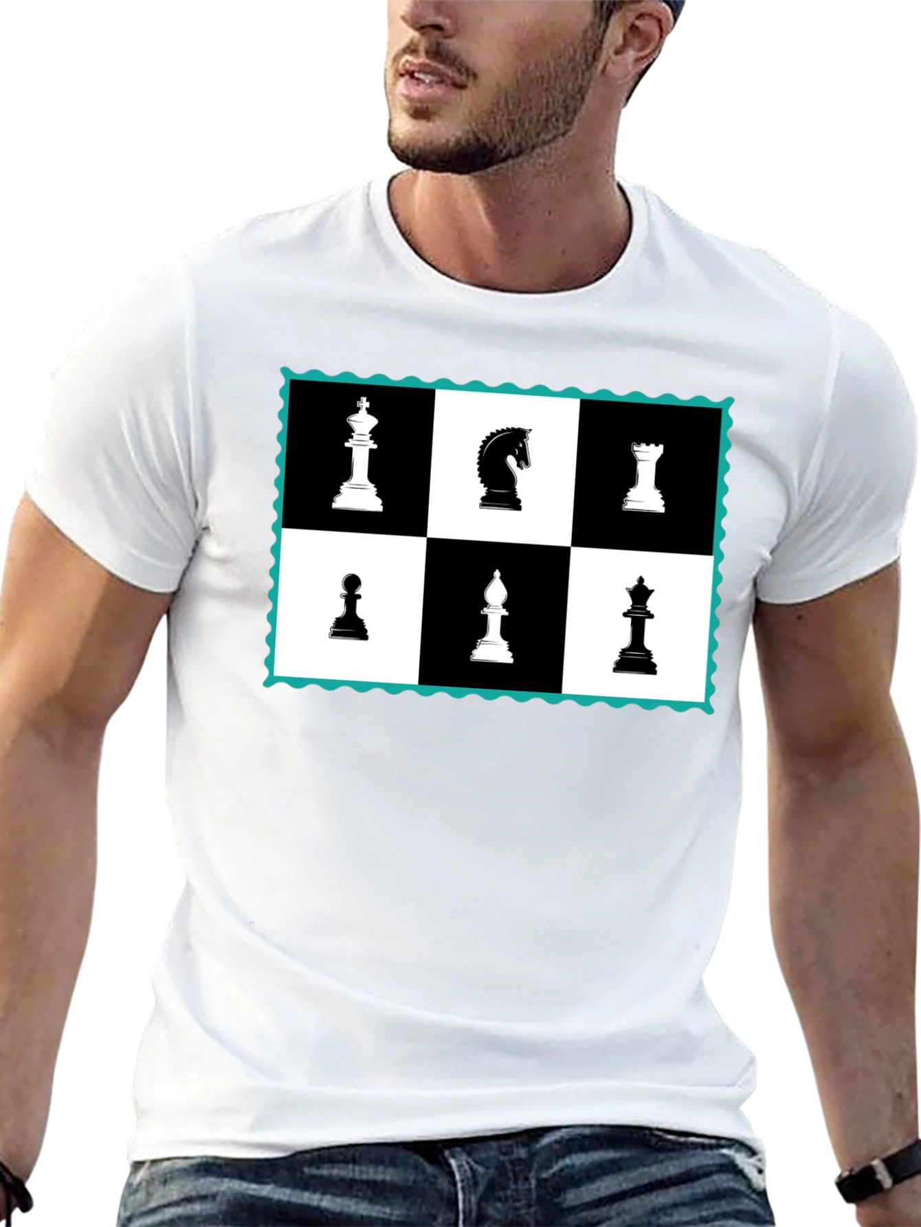 Chess Piece Graphic Black T-Shirt