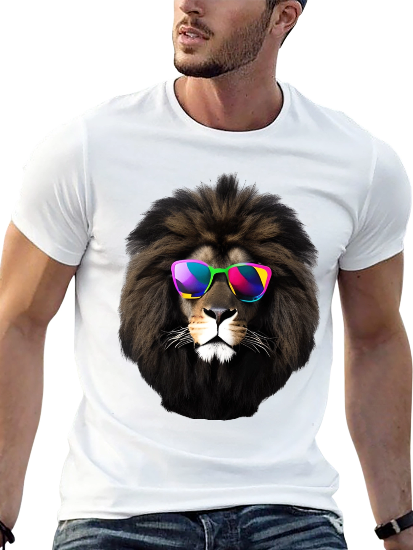 Cool Lion Graphic Tee - Mens Black T-Shirt