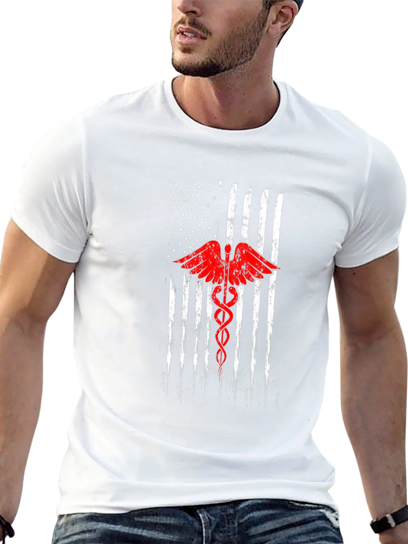 American Flag Medical Symbol T-Shirt