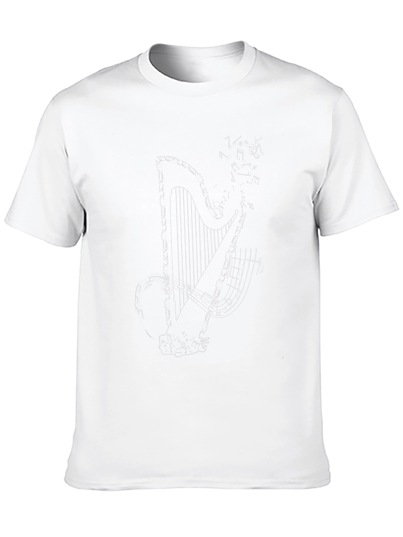 Musical Harp Graphic T-Shirt - Black