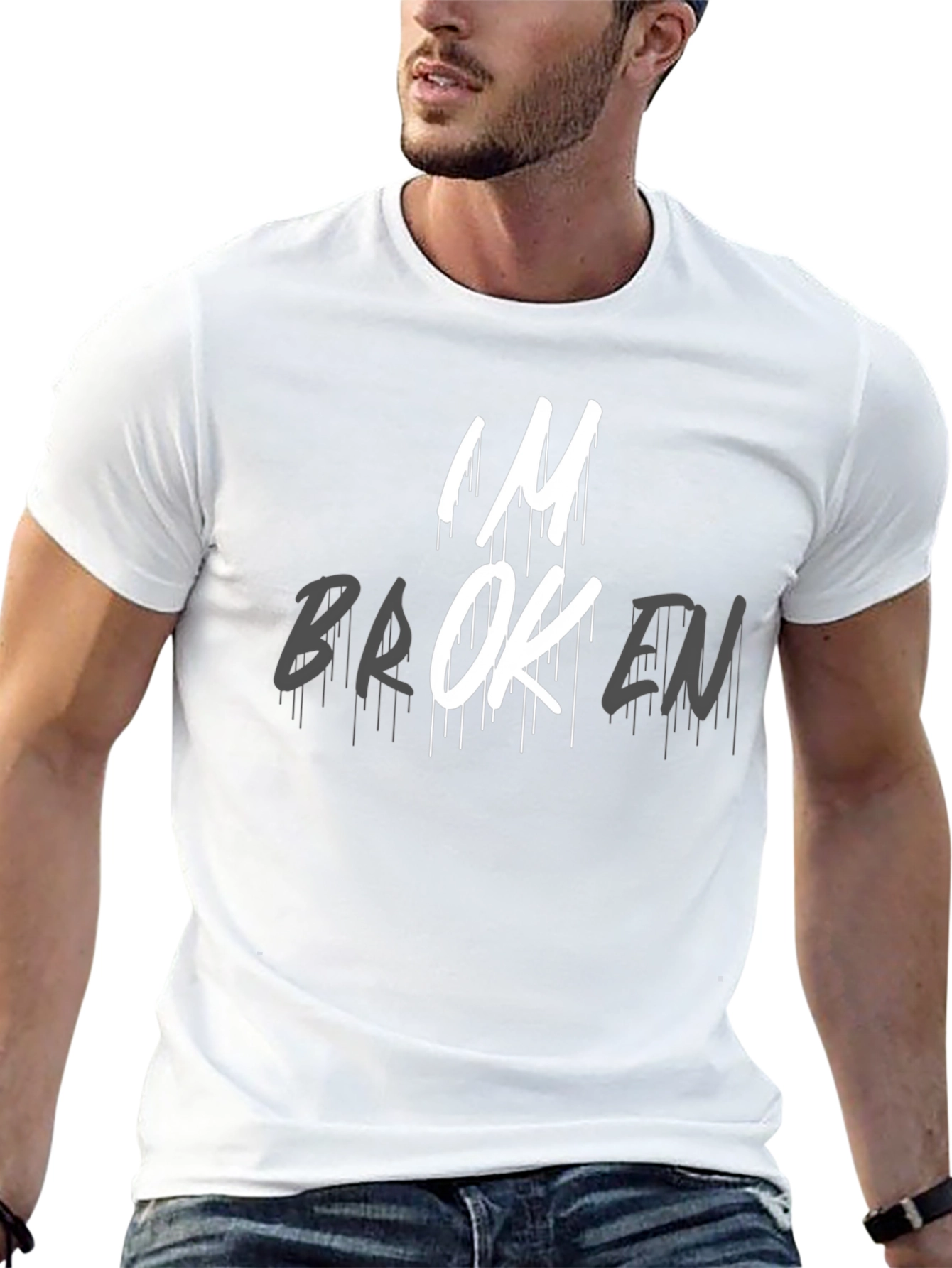 Im Broken Graphic Tee - Expressive Black T-Shirt
