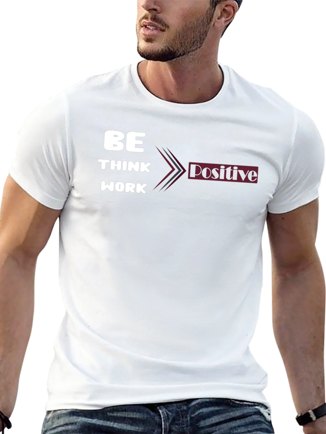 Be Think Work Positive Graphic Tee - Black