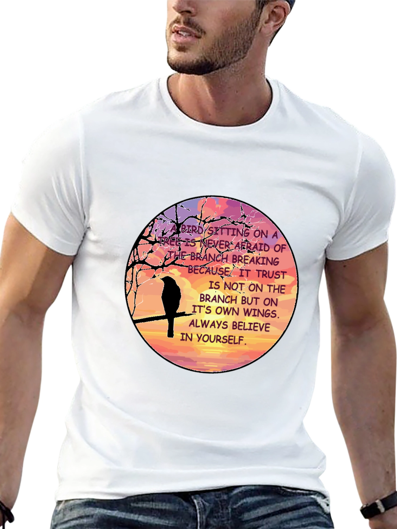 Motivational Bird Graphic T-Shirt