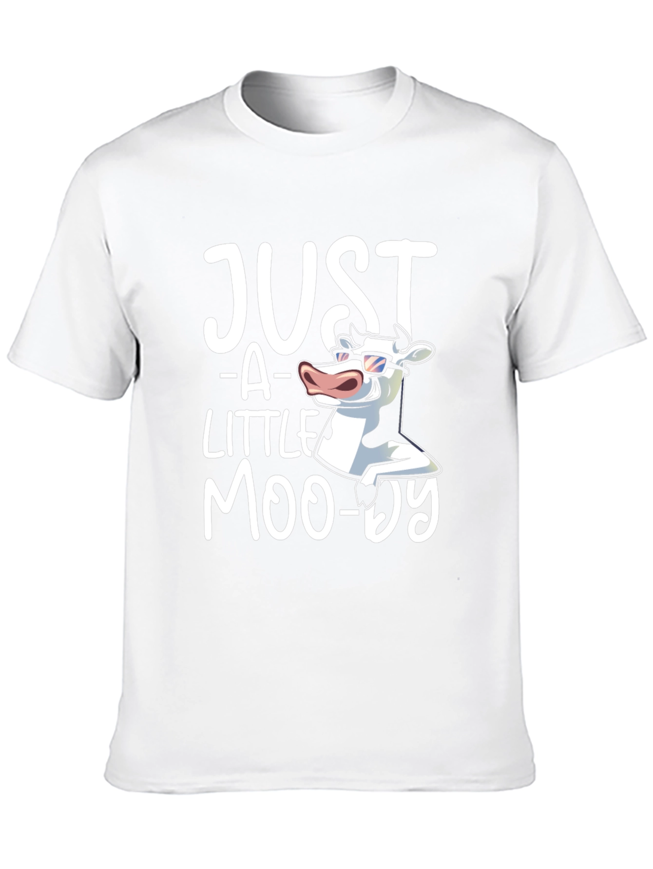 Just A Little Moo-dy Cow Graphic Black T-Shirt