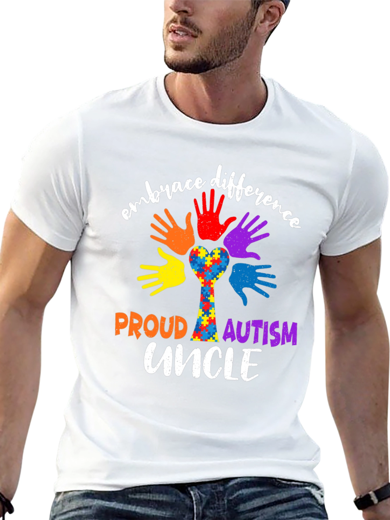 Proud Autism Uncle Embrace Difference T-Shirt