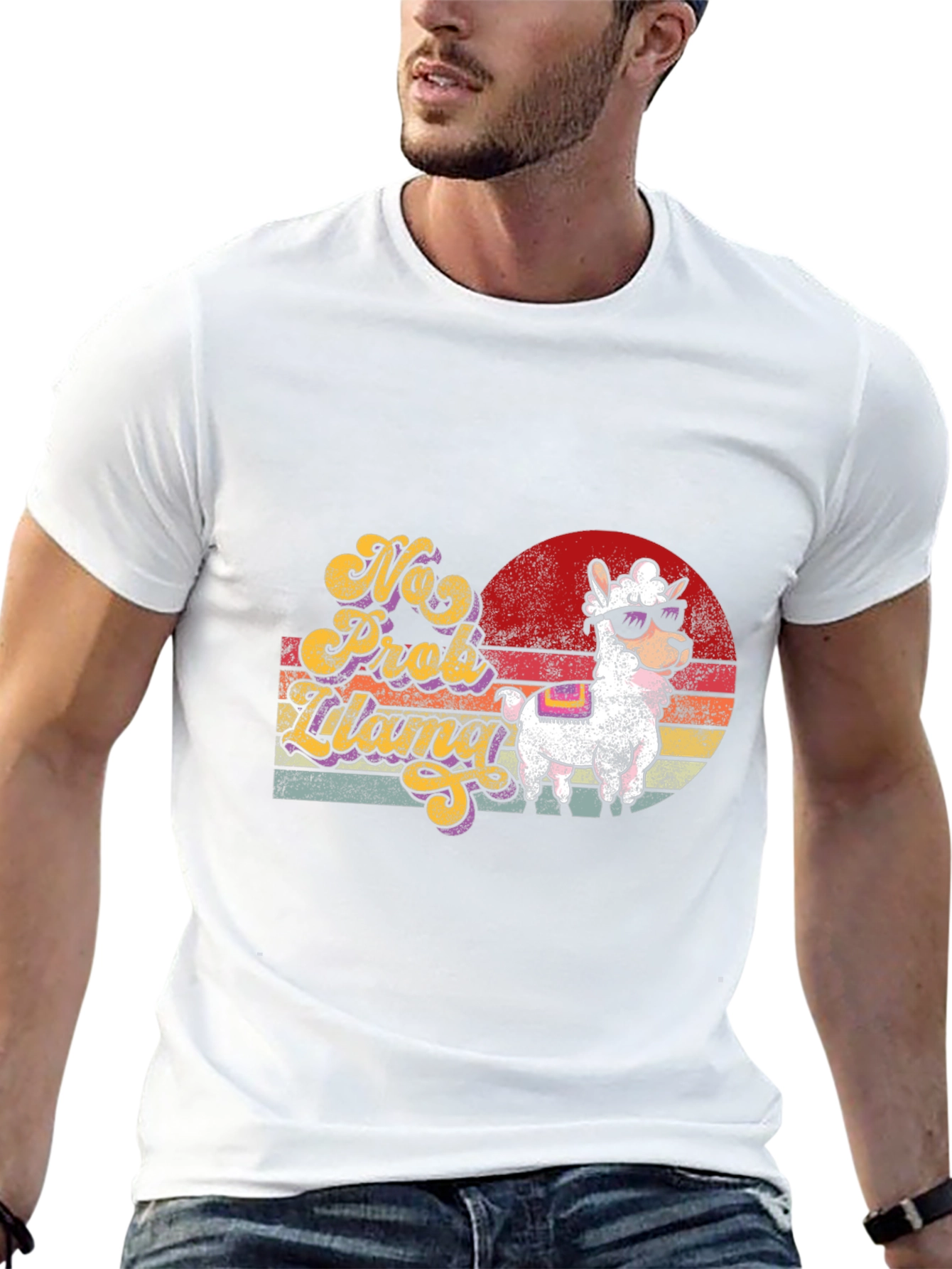 No Prob Llama T-Shirt - Retro Style