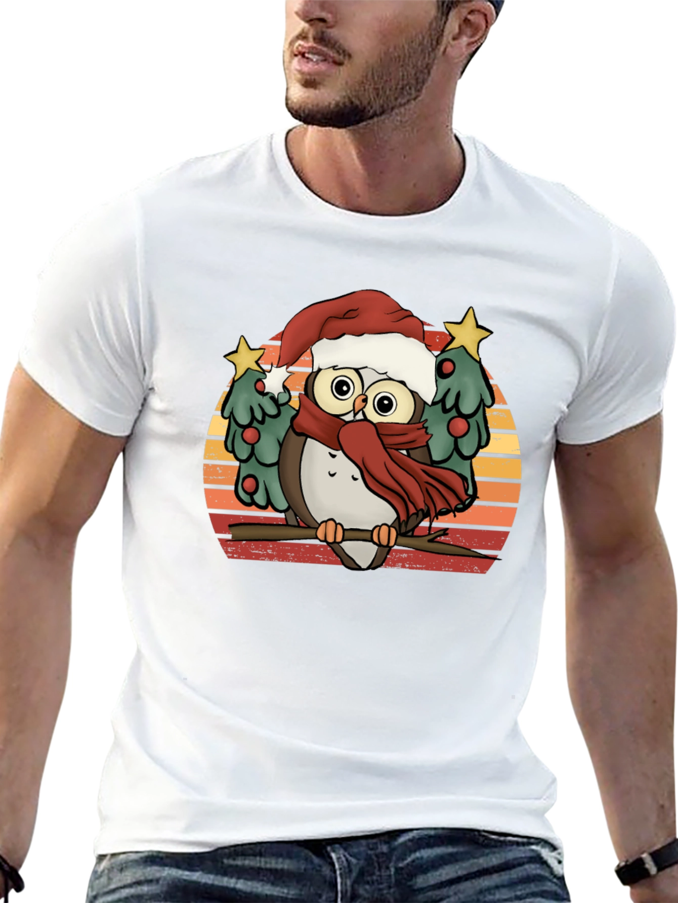 Christmas Owl T-Shirt Holiday Season Tee