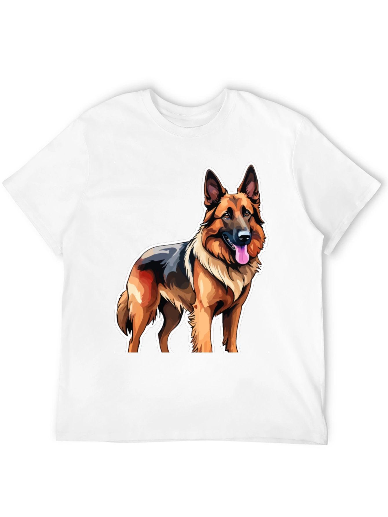 German Shepherd Graphic Tee - Black Cotton Comfort
