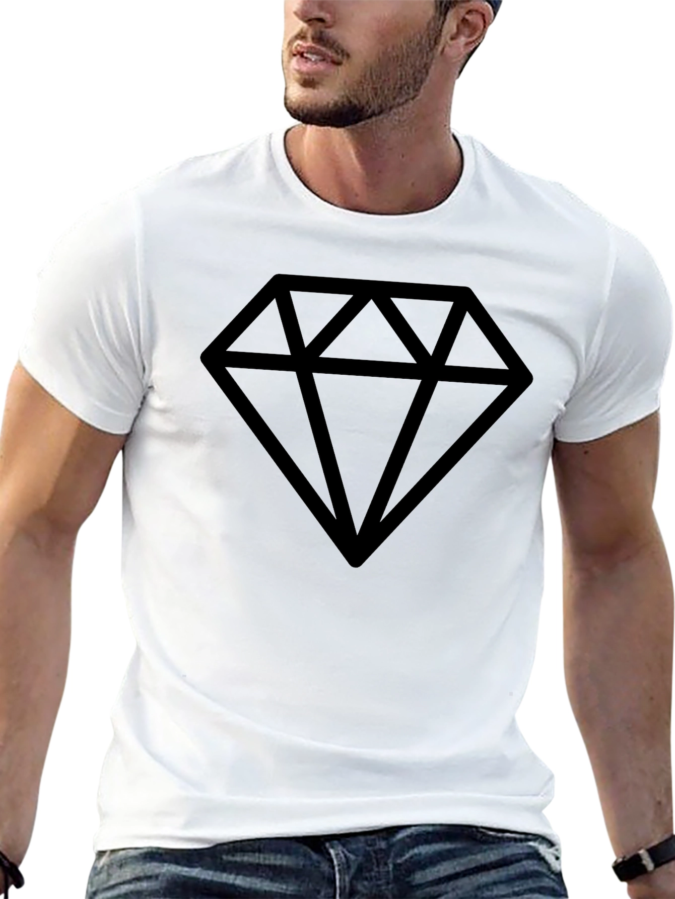 Diamond Graphic Black T-Shirt - Modern & Stylish