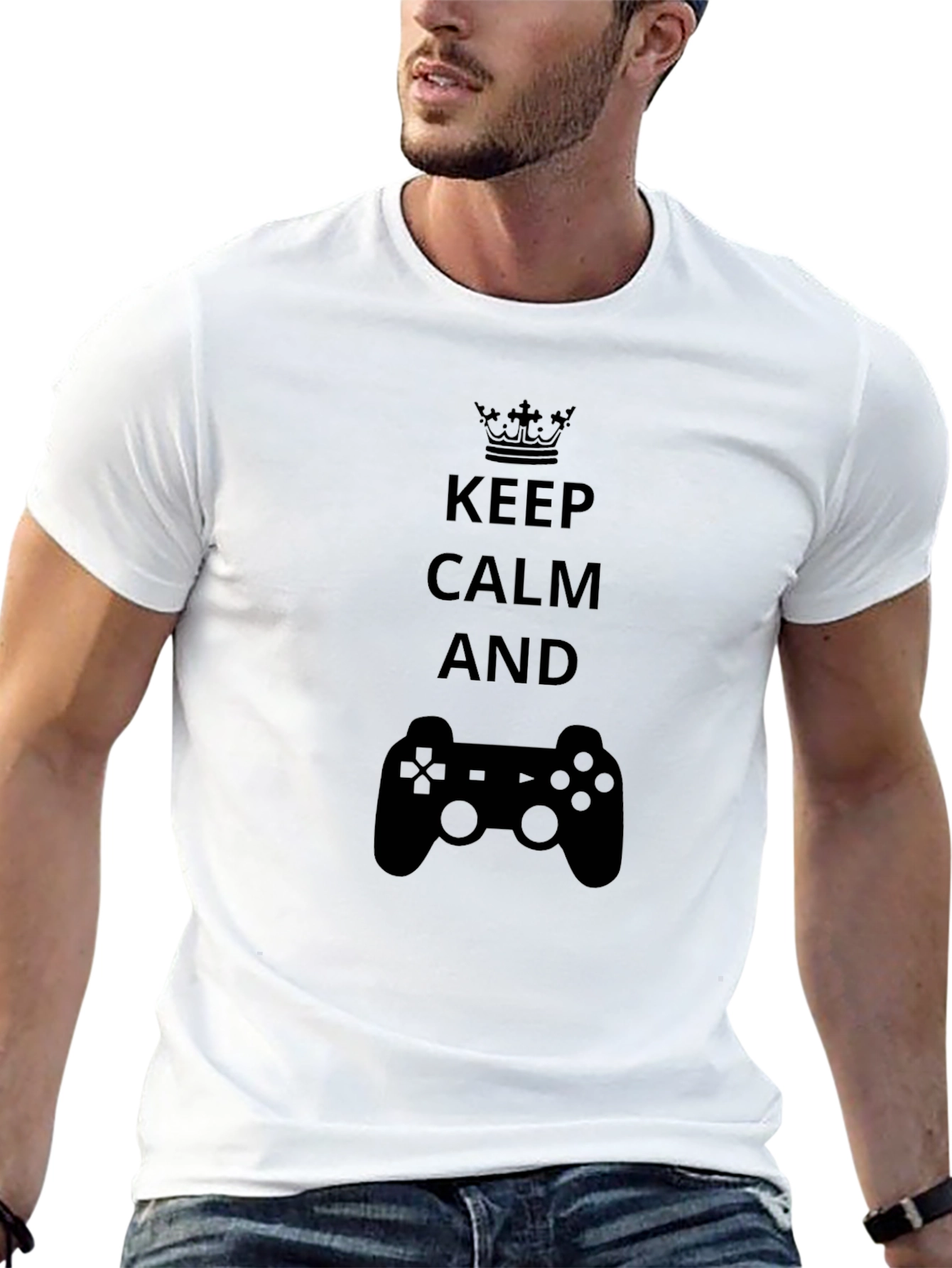Keep Calm and Game On Black T-Shirt