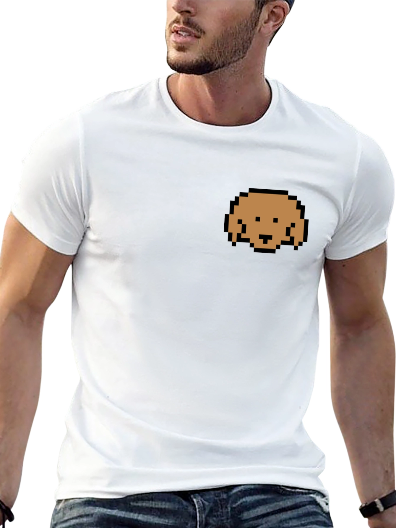Pixel Dog Graphic Black T-Shirt - Casual Comfort