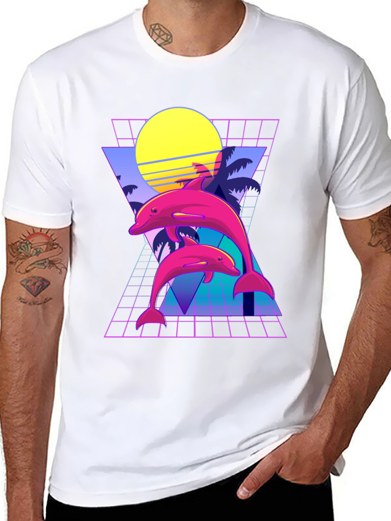 Retro Dolphin Graphic T-Shirt