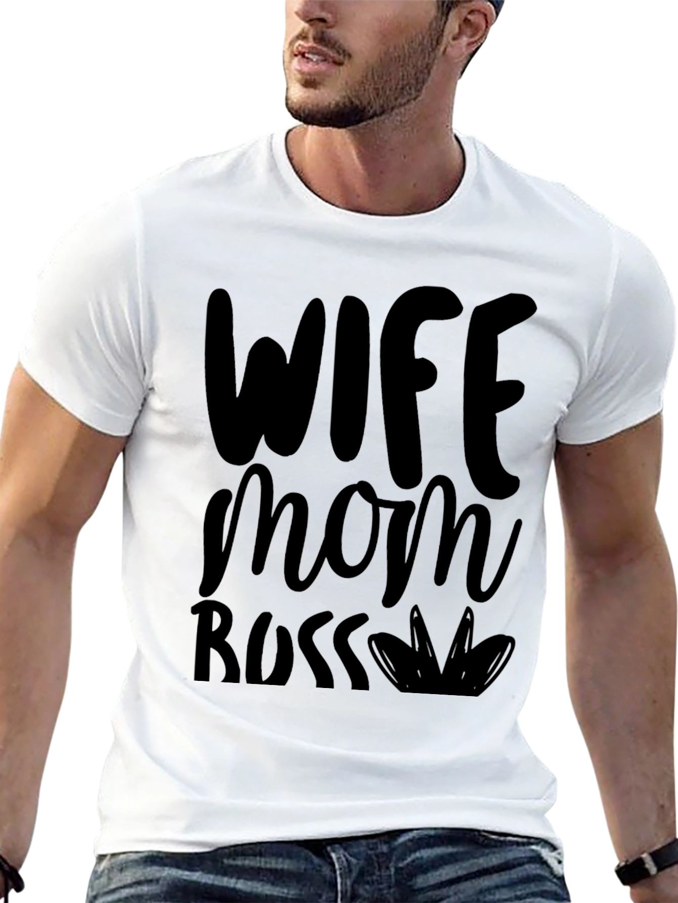Wife Mom Boss Graphic Tee - Stylish Black T-Shirt
