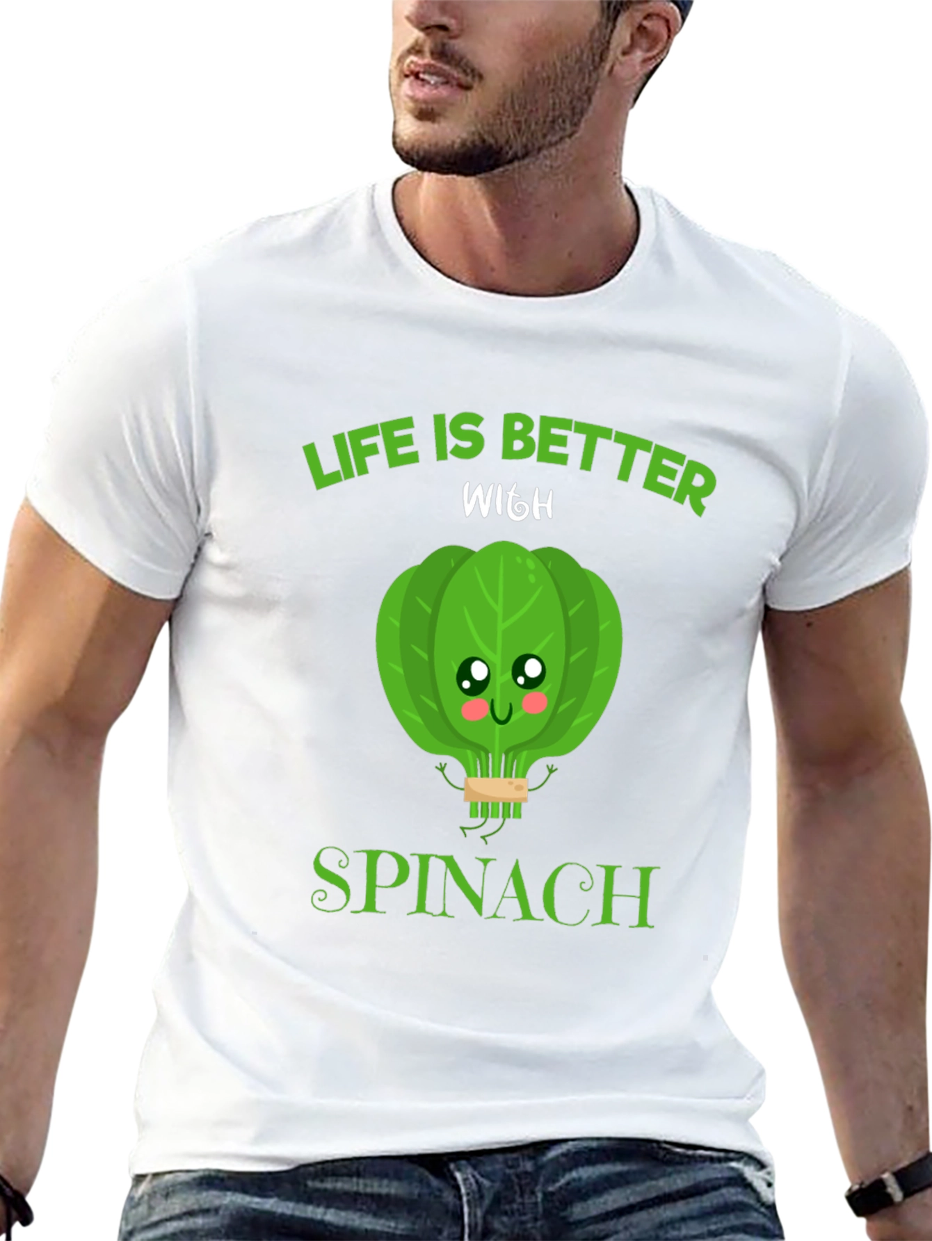 Life Is Better With Spinach Funny Graphic Tee