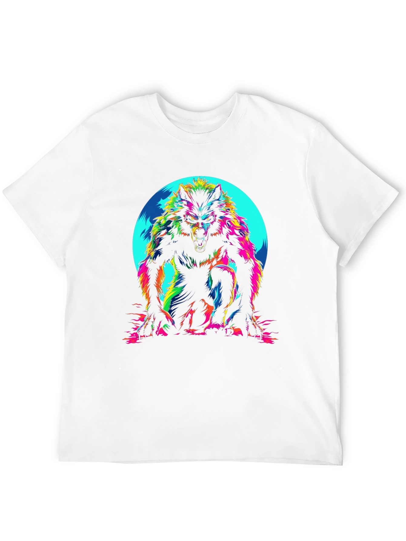 Colorful Werewolf Graphic T-Shirt