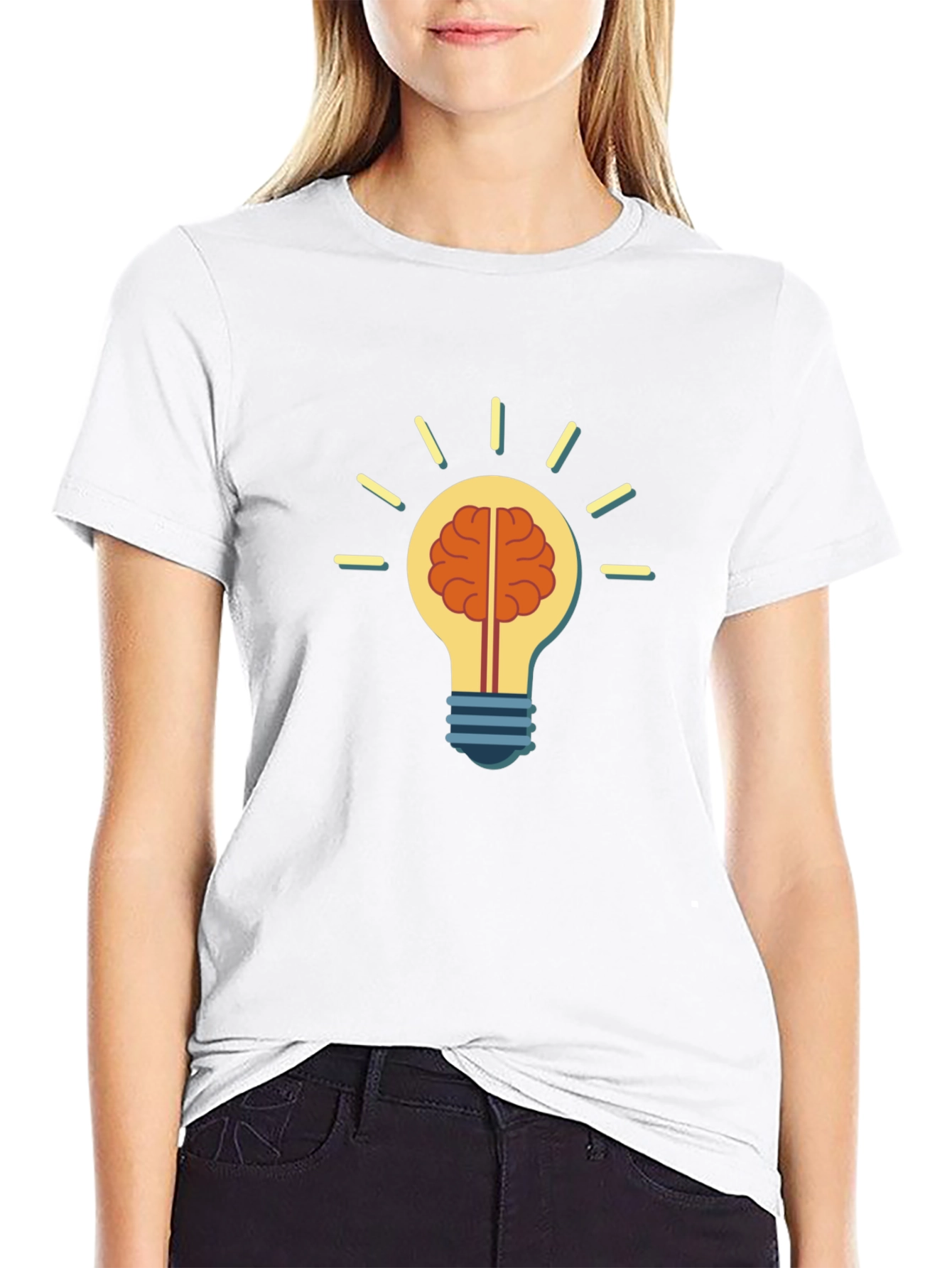 Brain Bulb Idea T-Shirt - Think Smart