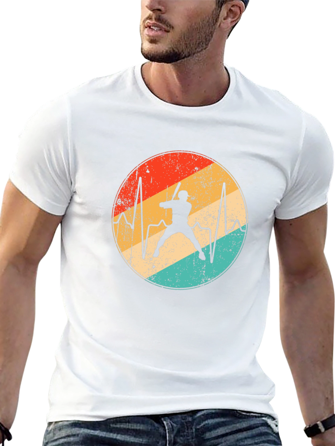 Baseball Heartbeat T-Shirt - Retro Sports Tee