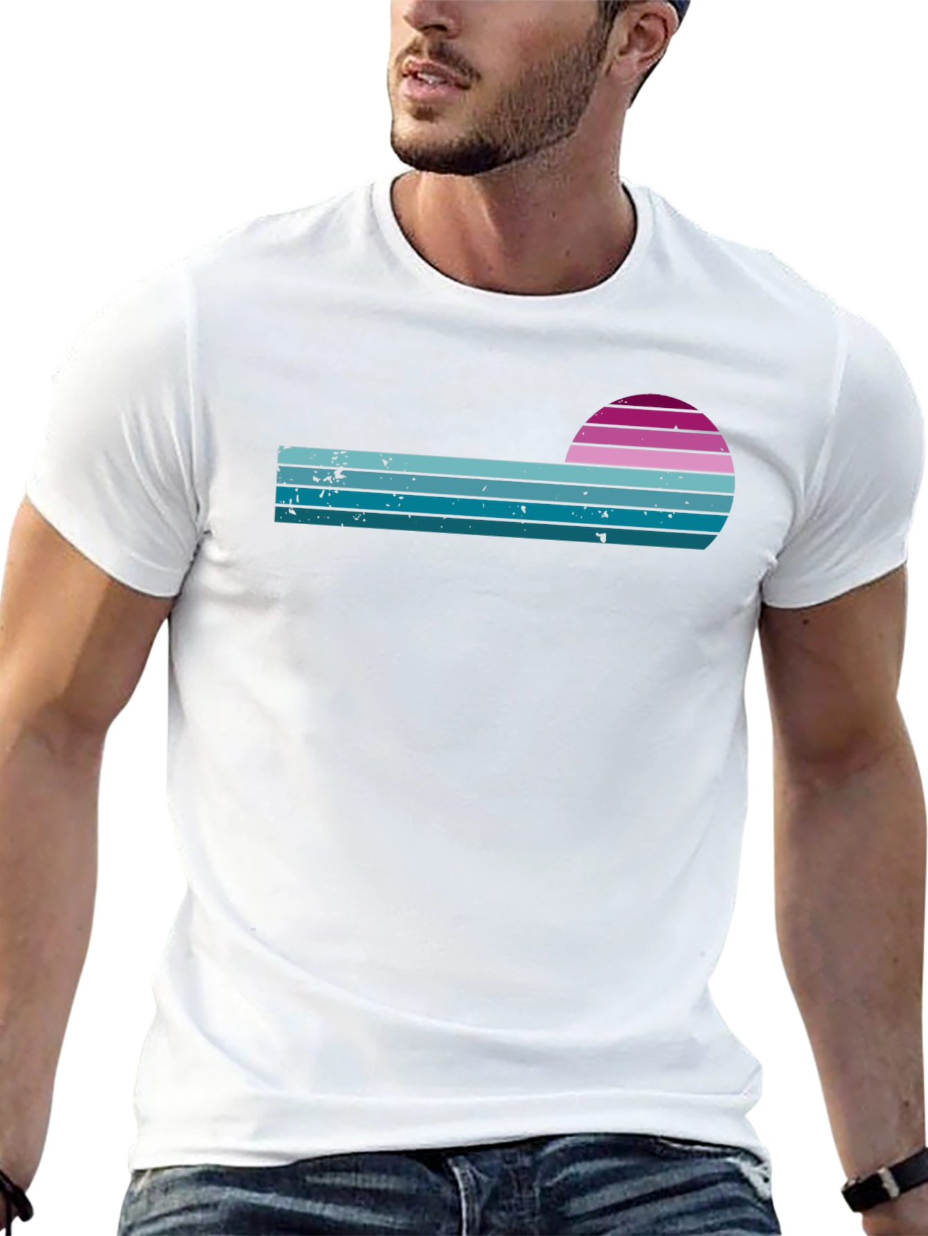 Retro Sunset Graphic Tee - Stylish Comfort