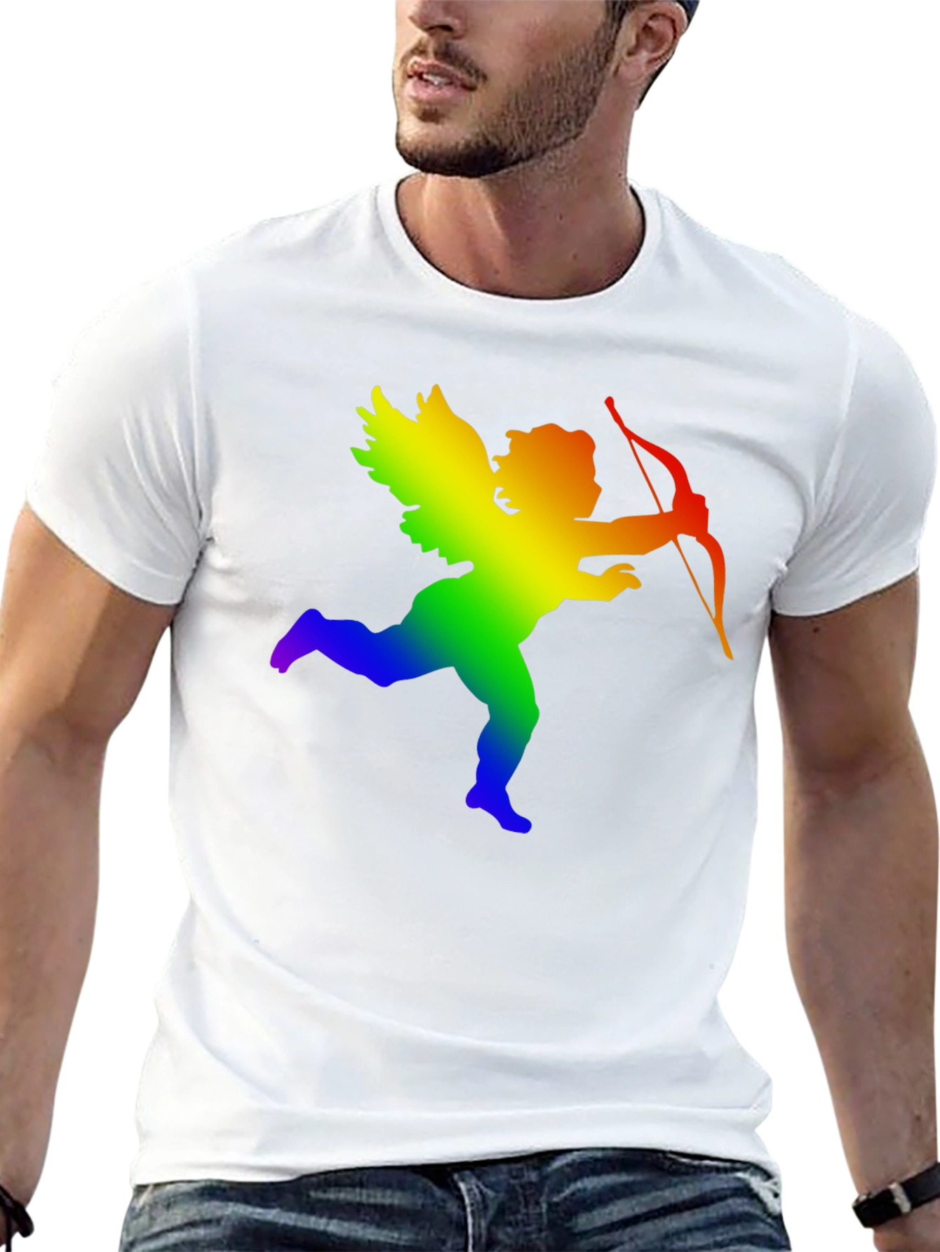 Rainbow Cupid Graphic Tee - Black